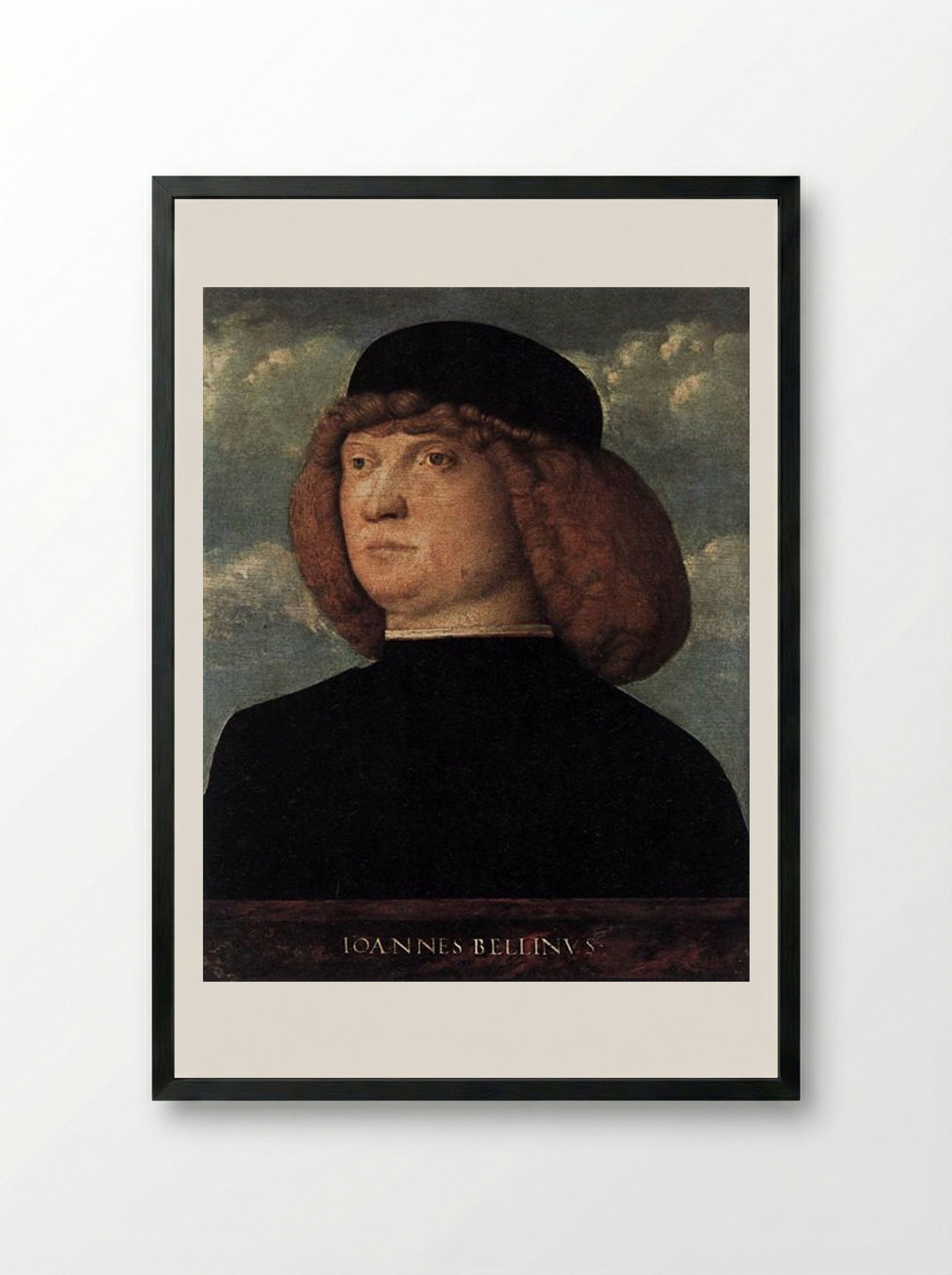 Portrait of a Young Man - Giovanni Bellini - Framed Print Black