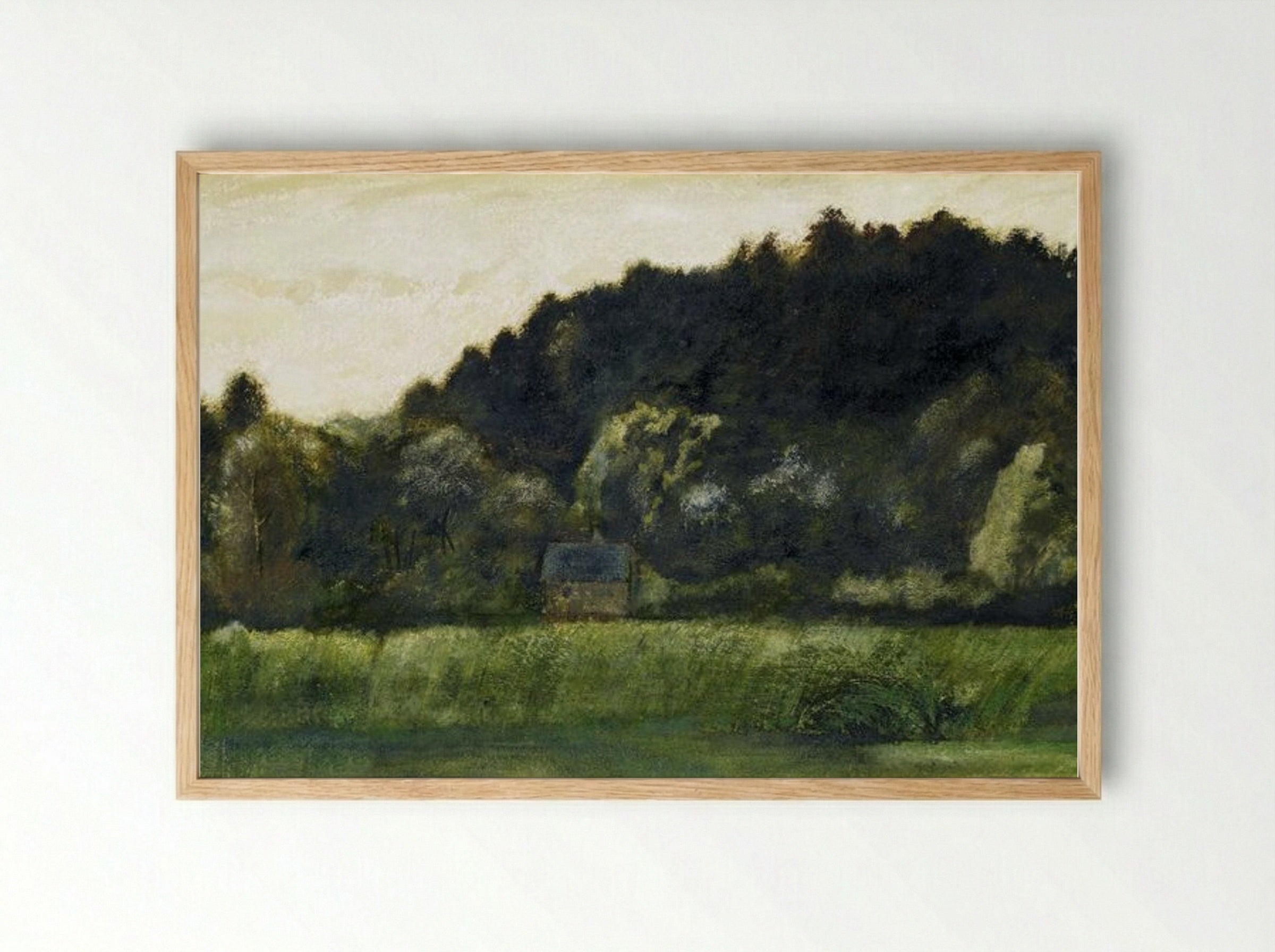 Landscape Study with Cottage - Edward Burne-Jones - Framed Print Wood