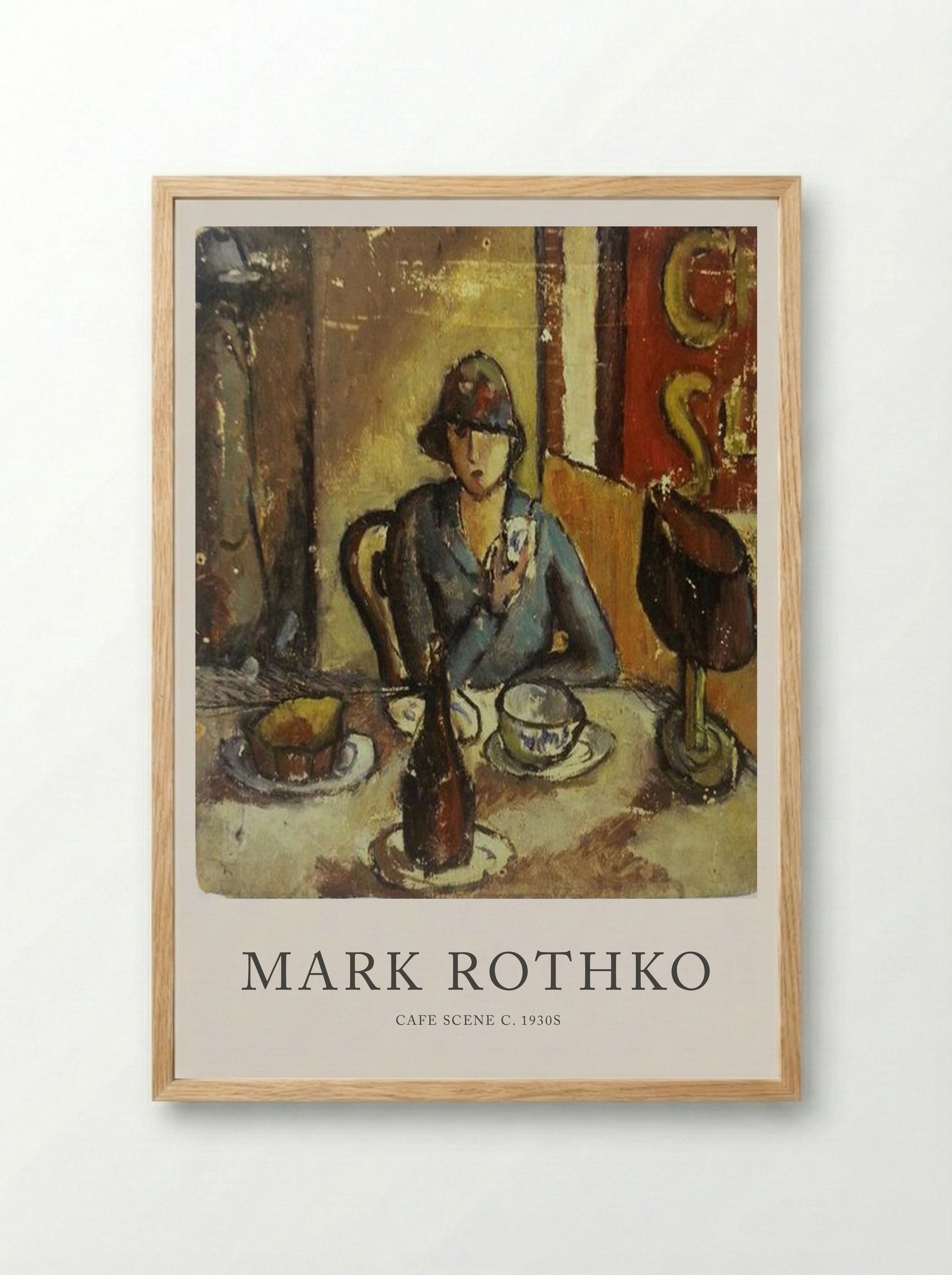 Cafe Scene - Mark Rothko - Framed Print Wood