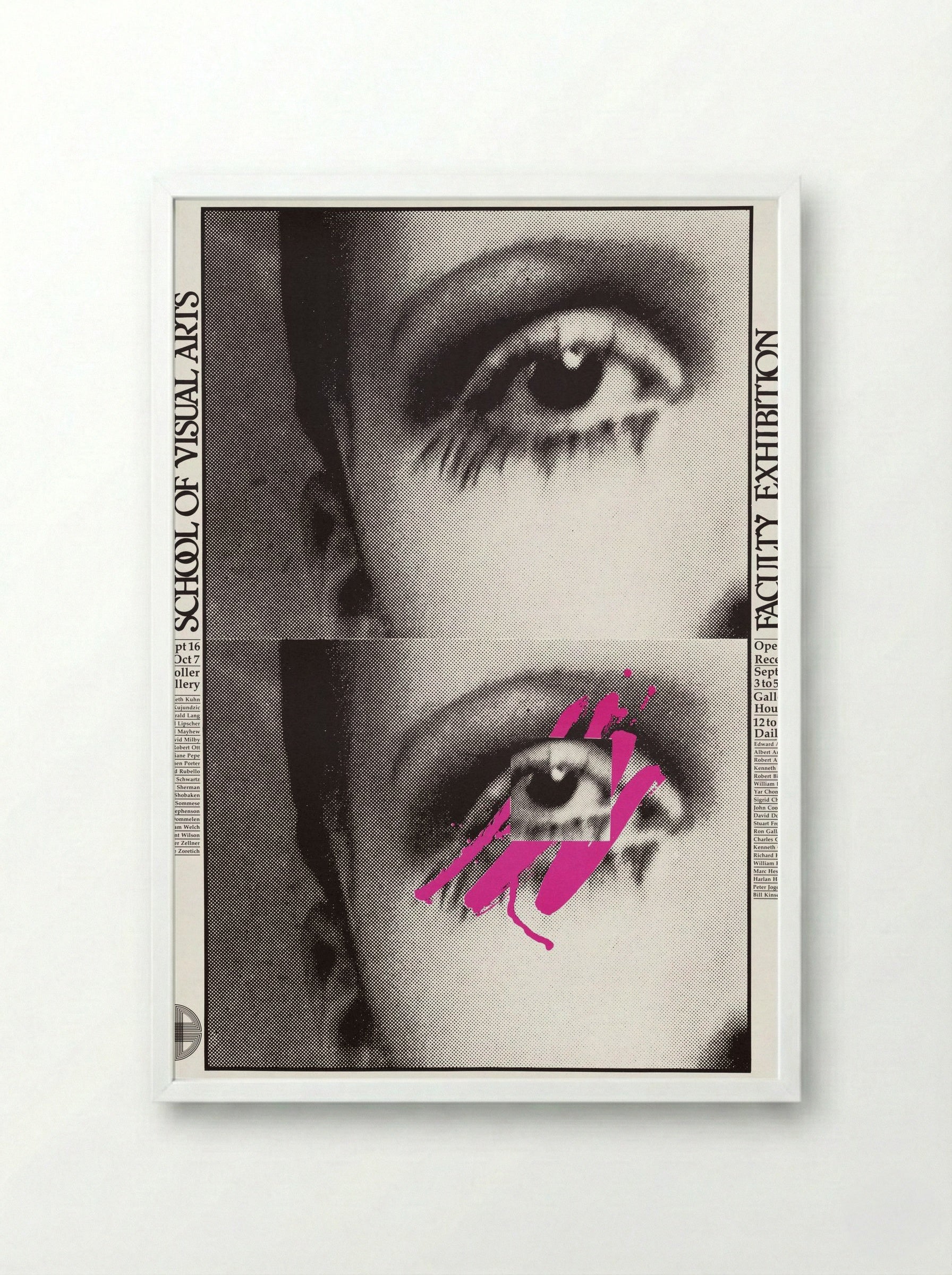 School of Visual Arts Faculty Exhibition Poster - Fine Art Print - Framed Print White