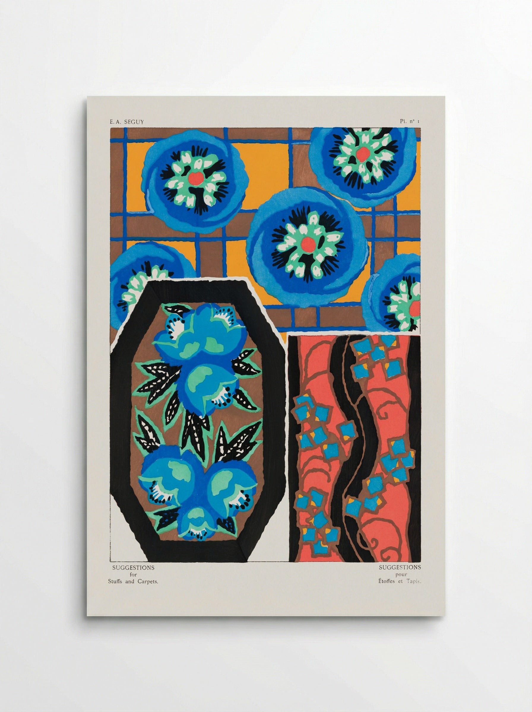 Suggestions for Stuffs and Carpets, Plate 1 - Émile-Allain Séguy - Poster
