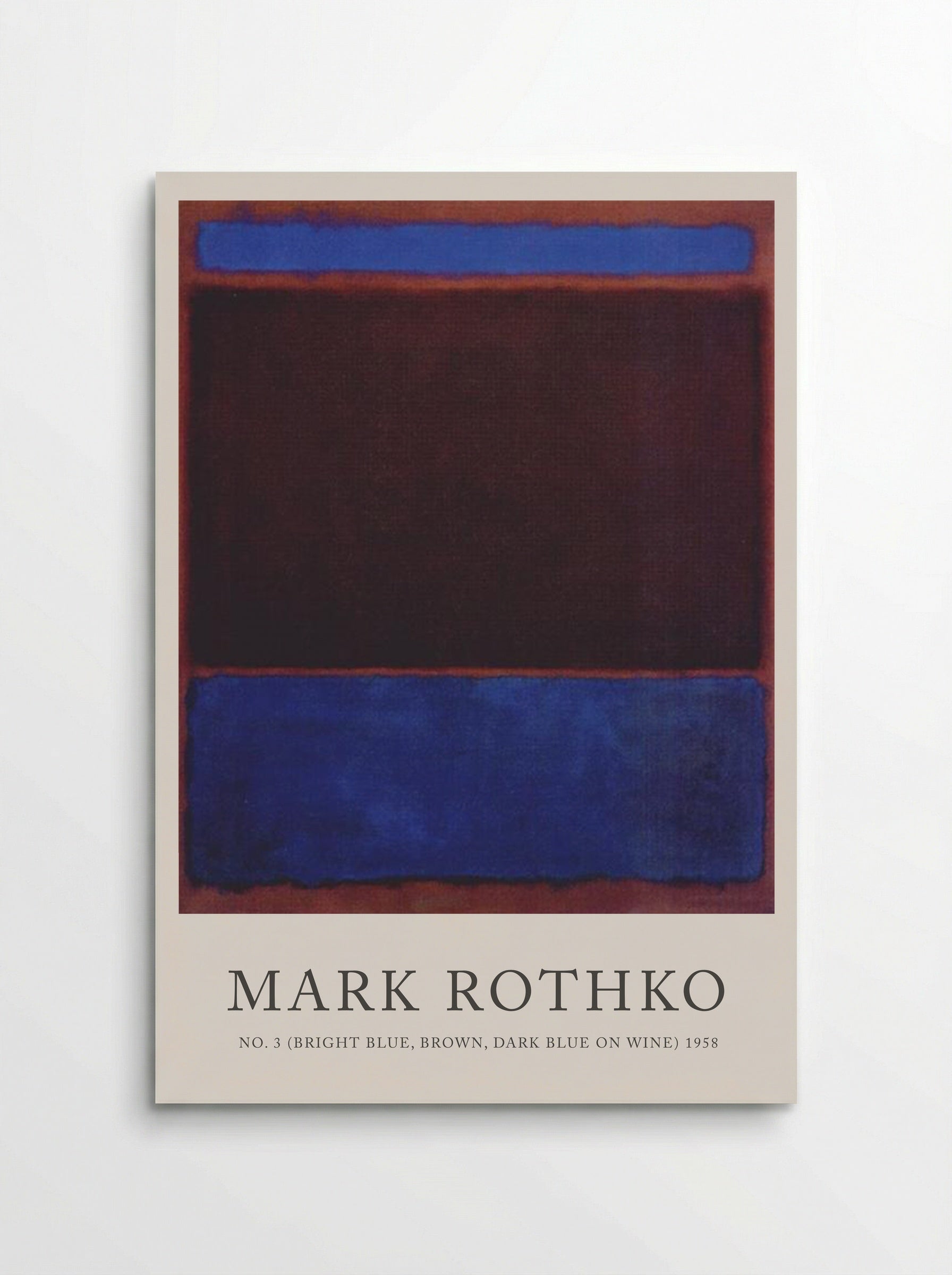 No. 3 (Bright Blue, Brown, Dark Blue on Wine) - Mark Rothko - Poster