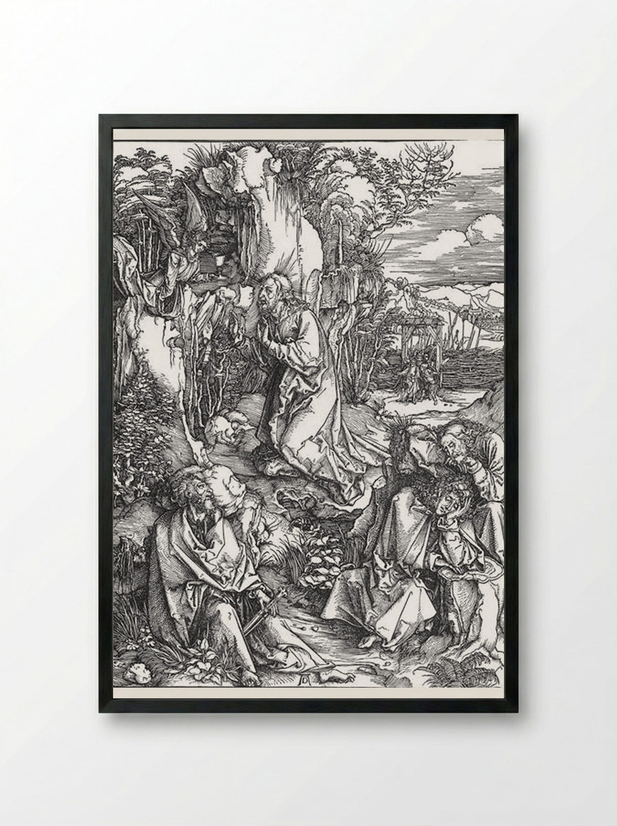 Christ on the Mount of Olives - Albrecht Dürer - Framed Print Black