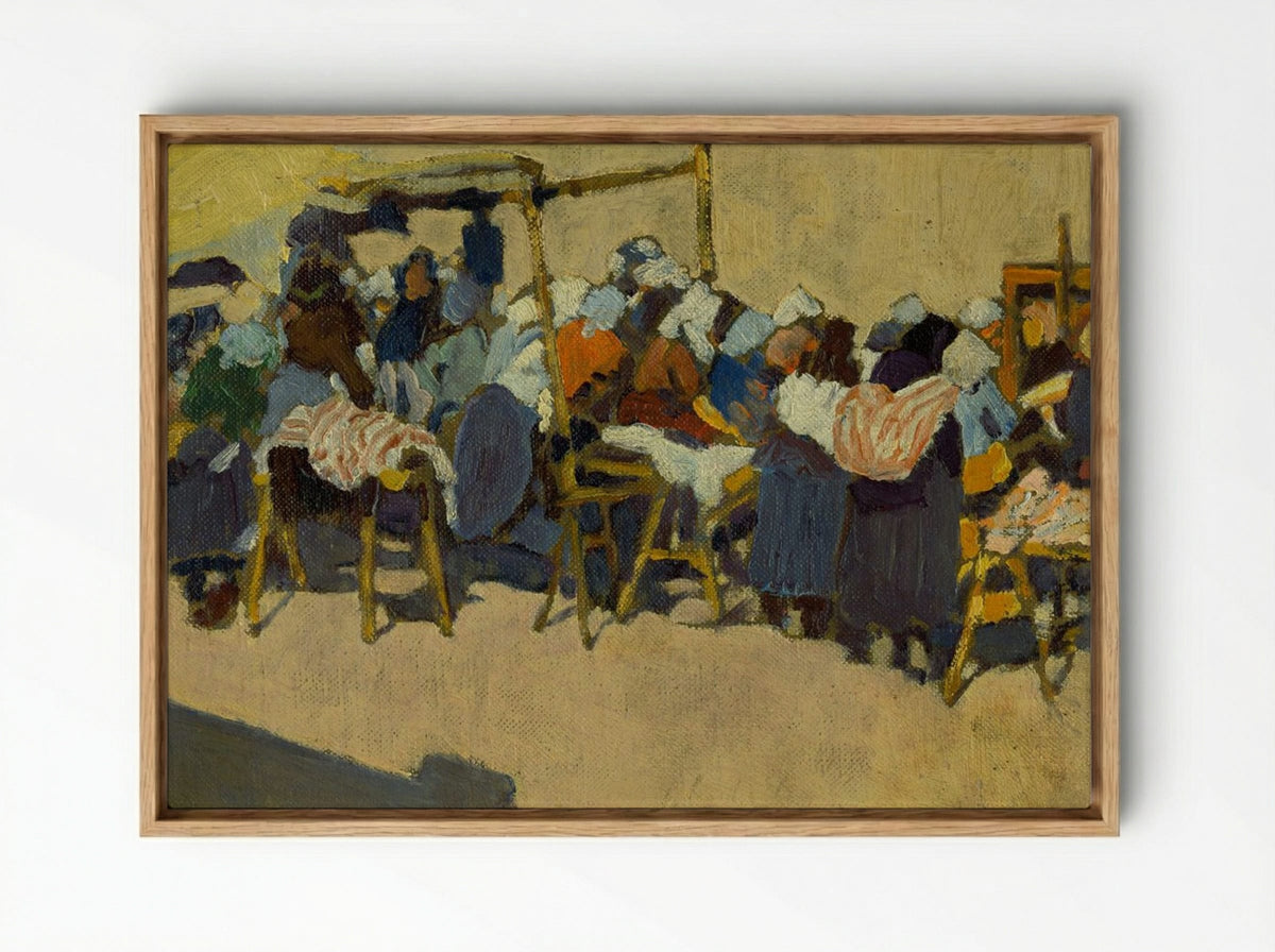 On the Market - Konstantin Bauer - Framed Canvas Wood