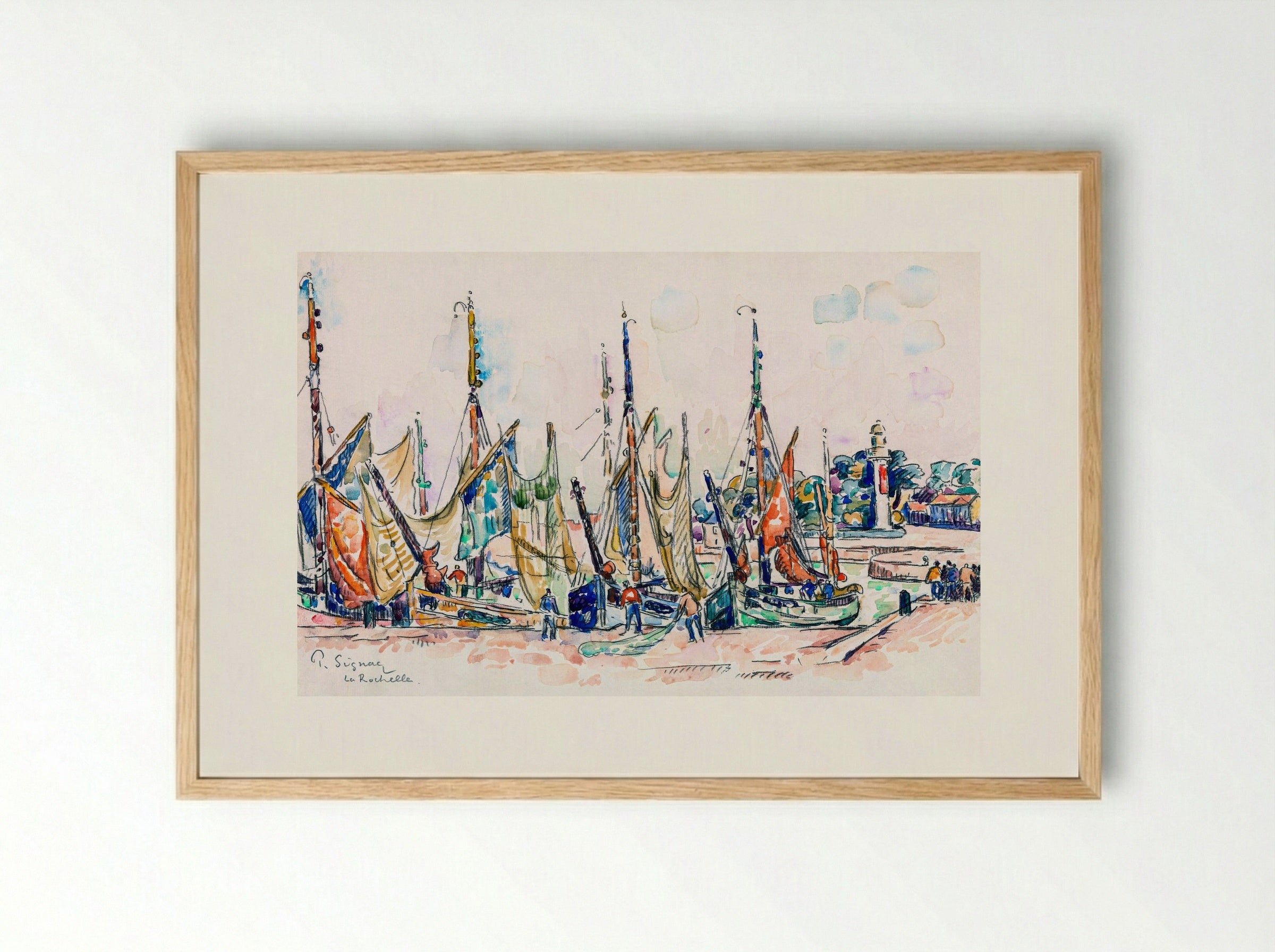 La Rochelle - Paul Signac - Framed Print Wood