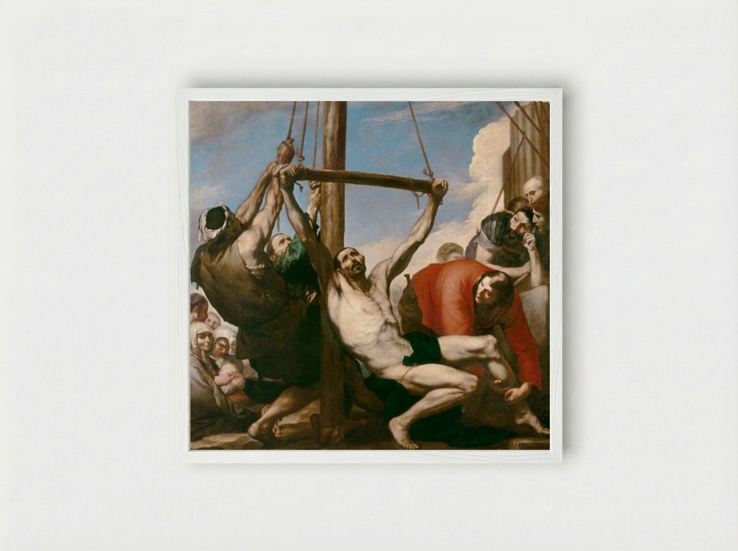 The Martyrdom of Saint Philip - Jusepe de Ribera - Framed Print White
