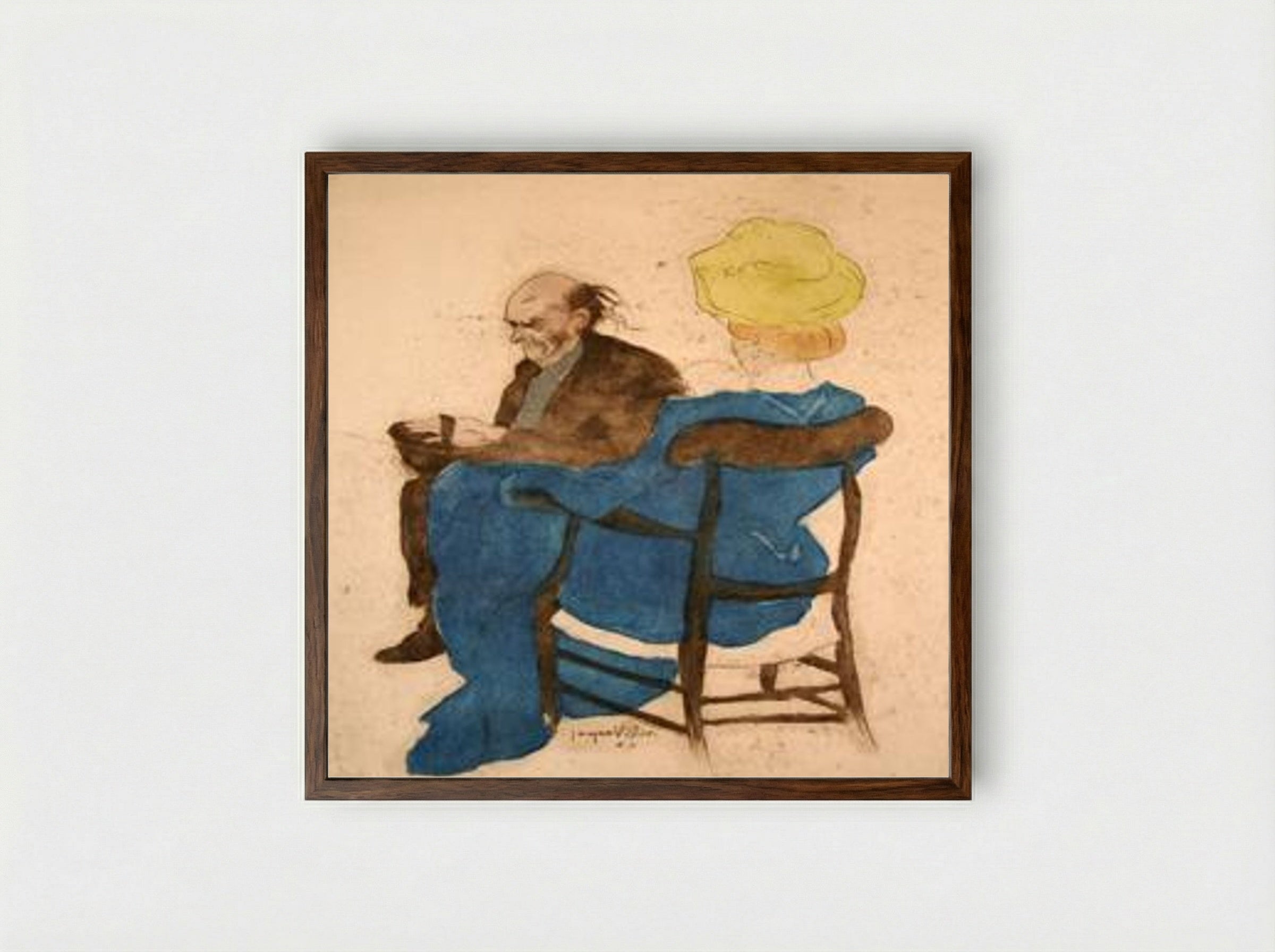 Bibi Shining Shoes - Jacques Villon - Framed Print Dark Wood