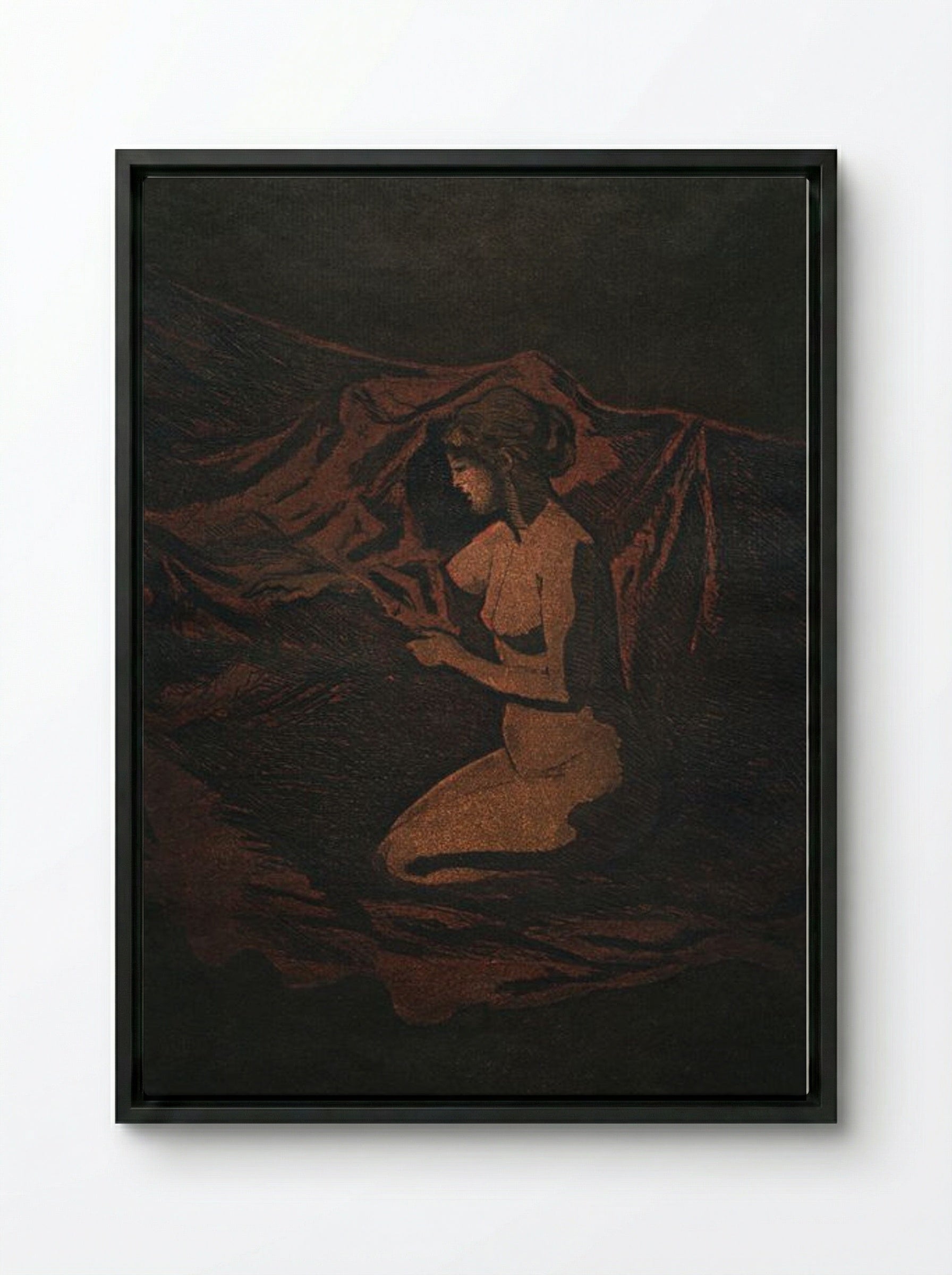 Embers Glow - Théodore Roussel - Framed Canvas Black