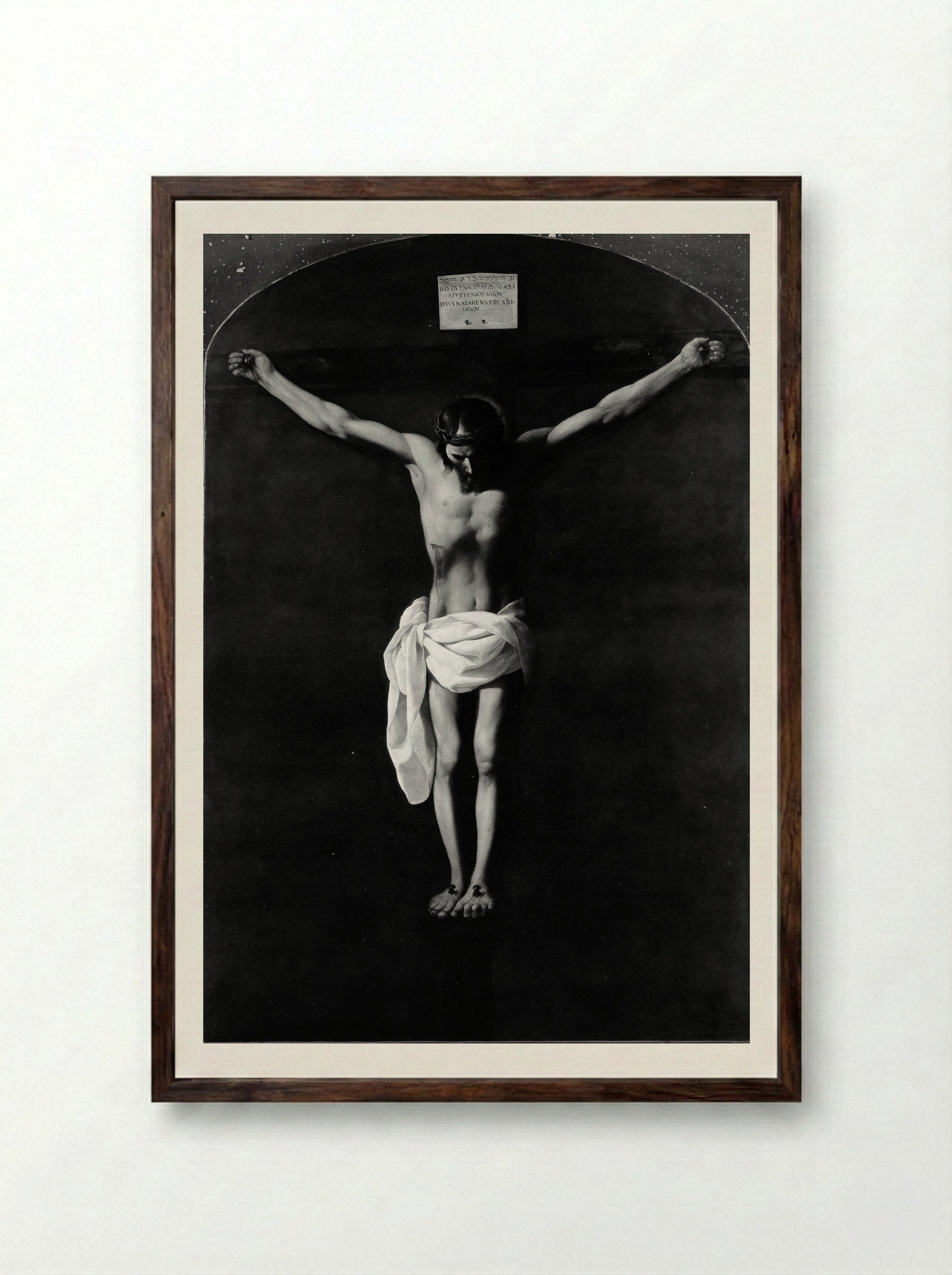 The Crucifixion - Francisco de Zurbarán - Framed Print Dark Wood