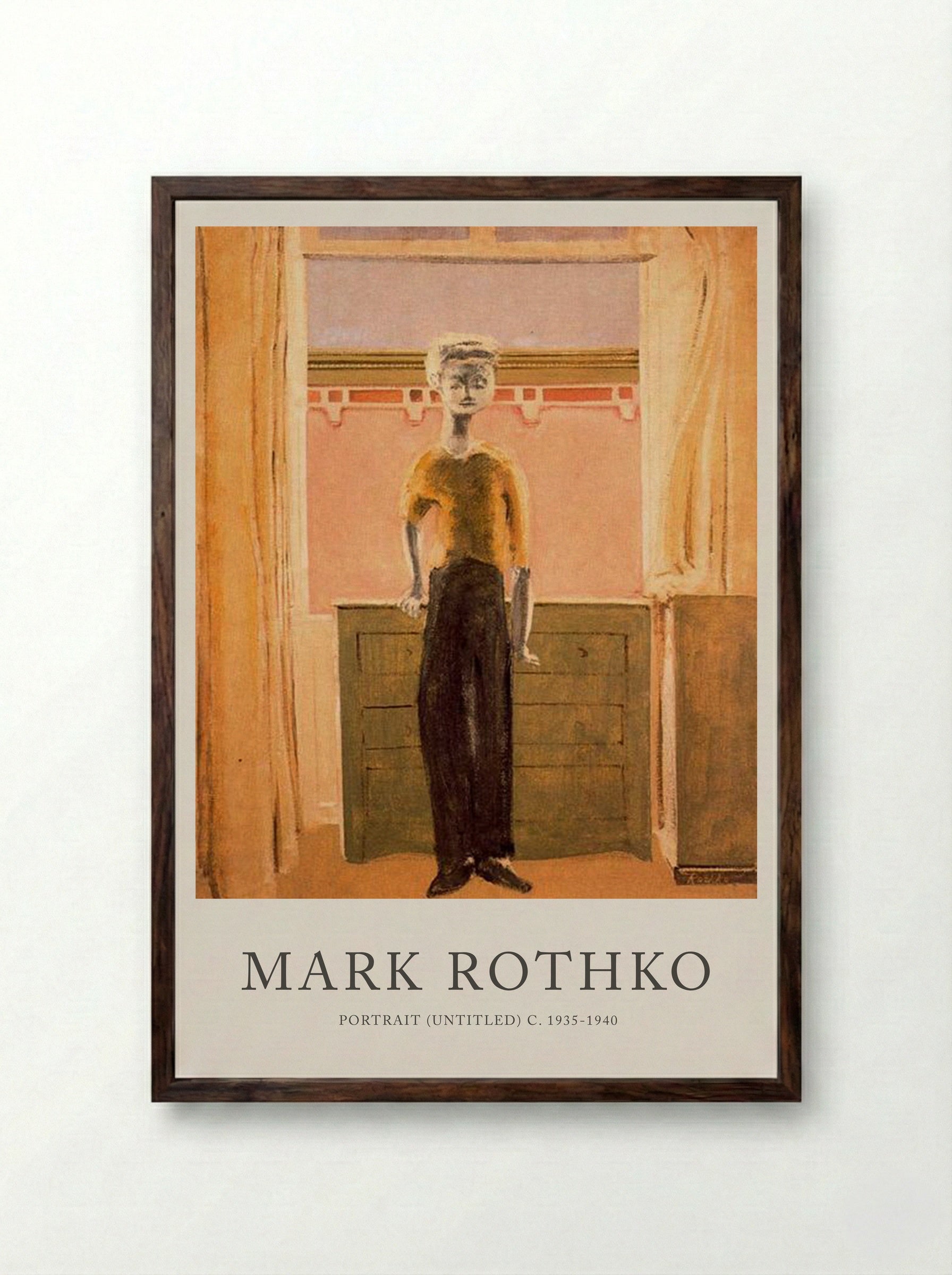 Untitled (Standing Figure by Window) - Mark Rothko - Framed Print Dark Wood