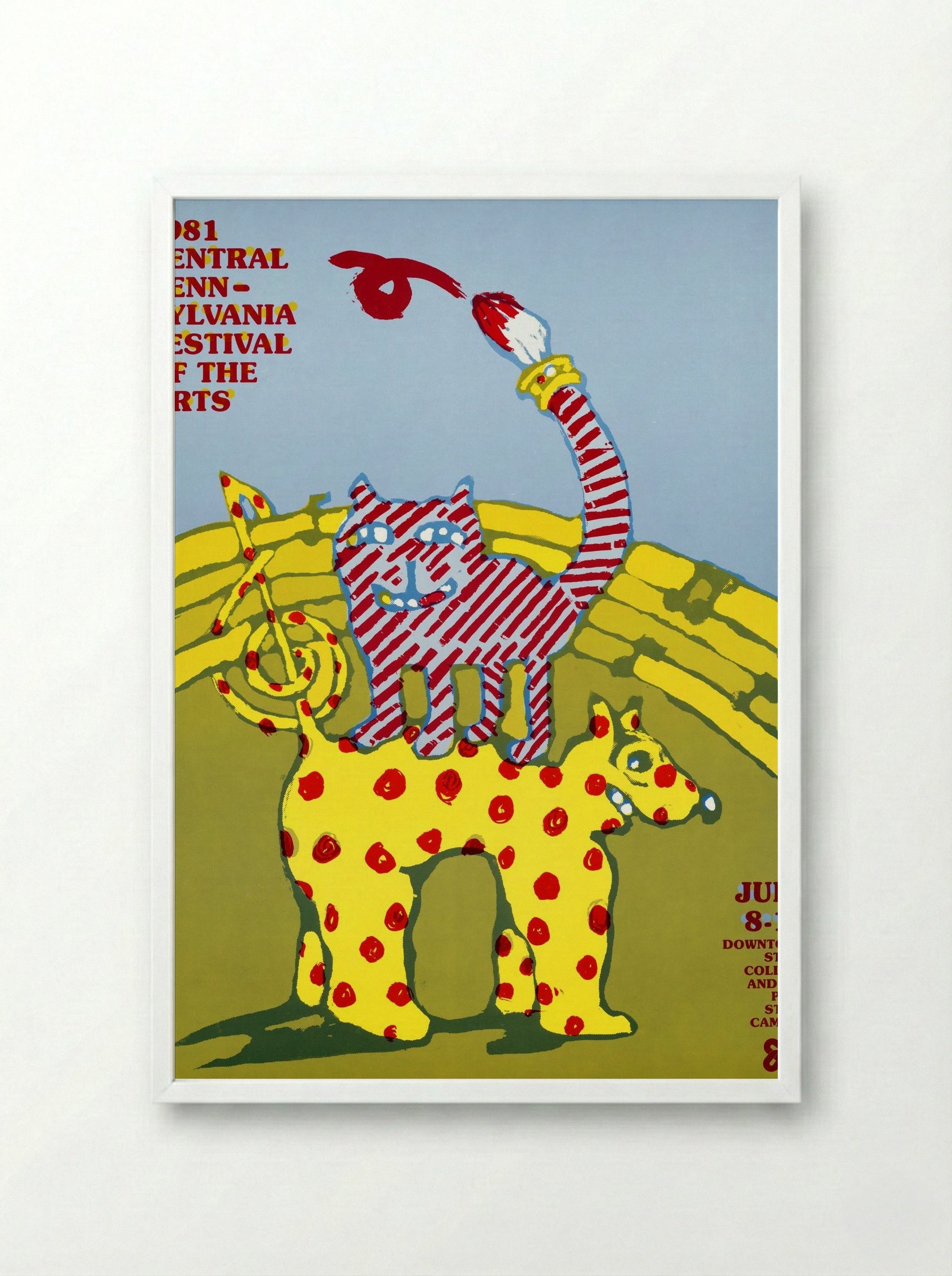 1981 Central Pennsylvania Festival of the Arts Poster - Larry Scharmett - Framed Print White