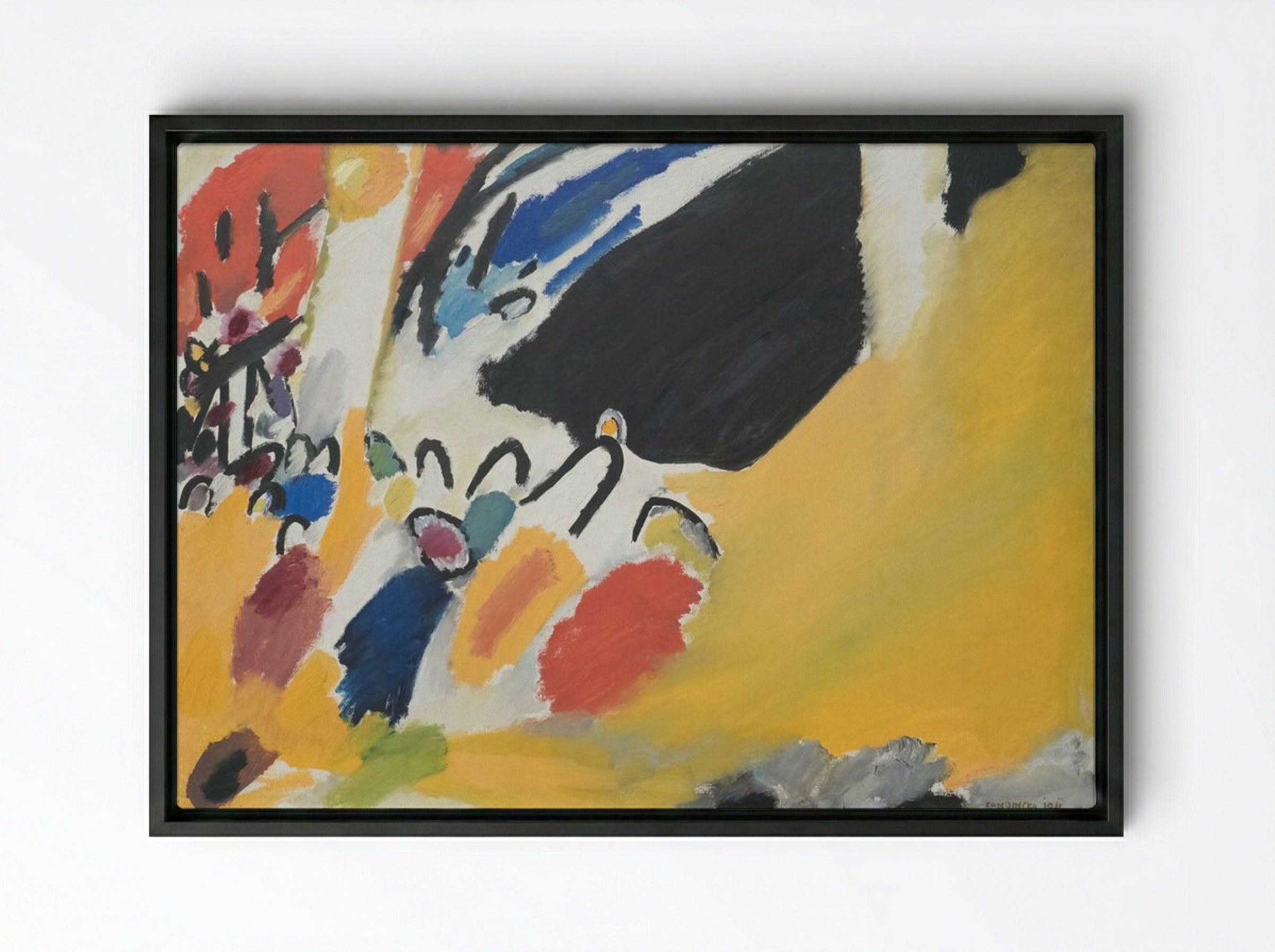 Impression III (Concert) - Wassily Kandinsky - Framed Canvas Black