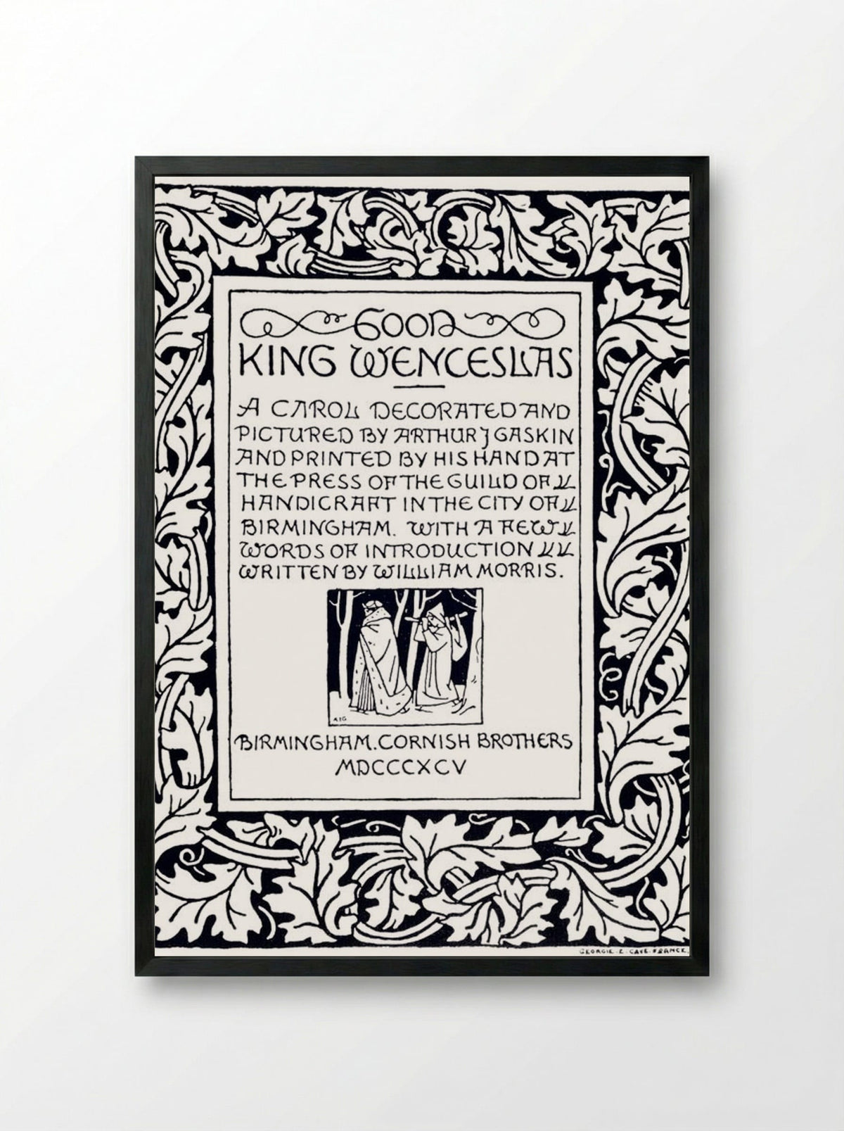 Good King Wenceslas (Manuscript Page) - William Morris - Framed Print Black