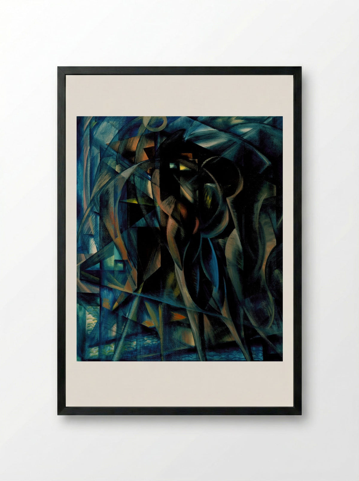 Figures in Blue - Benjamin F. Berlin - Framed Print Black
