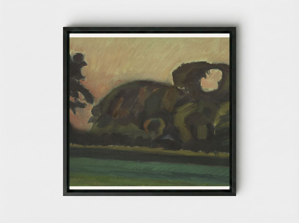 Landscape after Sunset - Harald Giersing - Framed Canvas Black