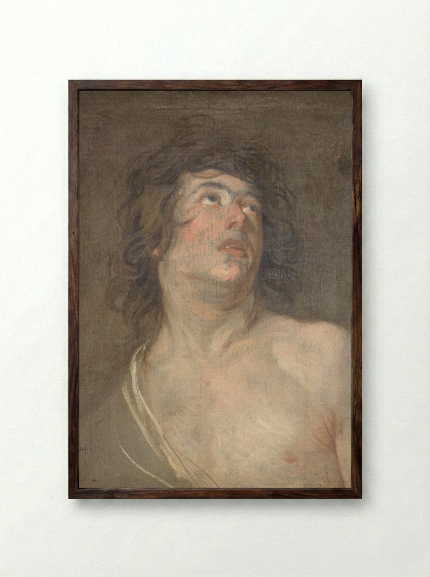 Study for Saint Sebastian - Anthony van Dyck - Framed Print Dark Wood