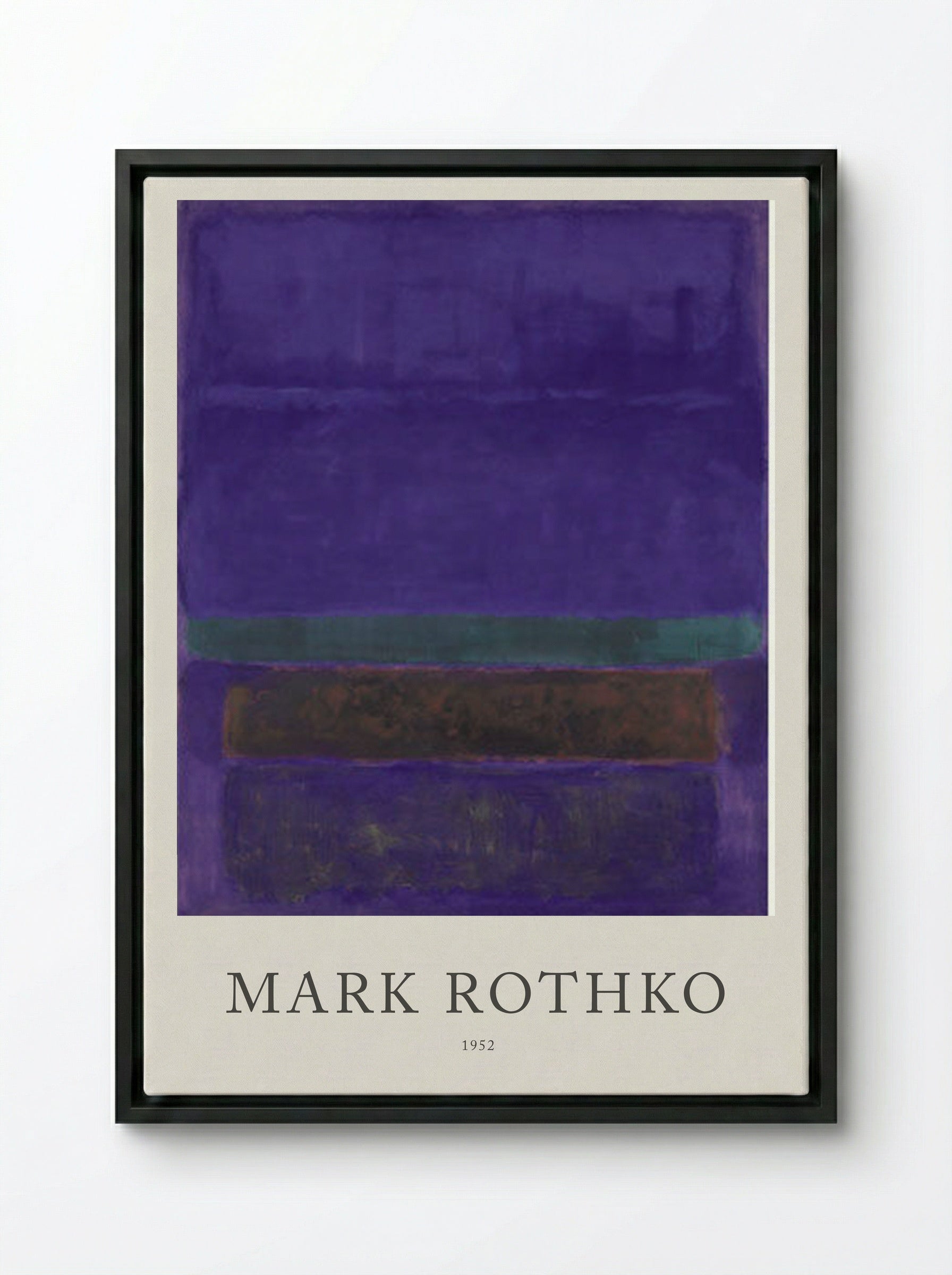 Untitled (Violet, Green and Red on Violet Ground) - Mark Rothko - Framed Canvas Black