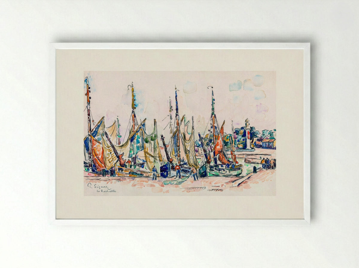 La Rochelle - Paul Signac - Framed Print White
