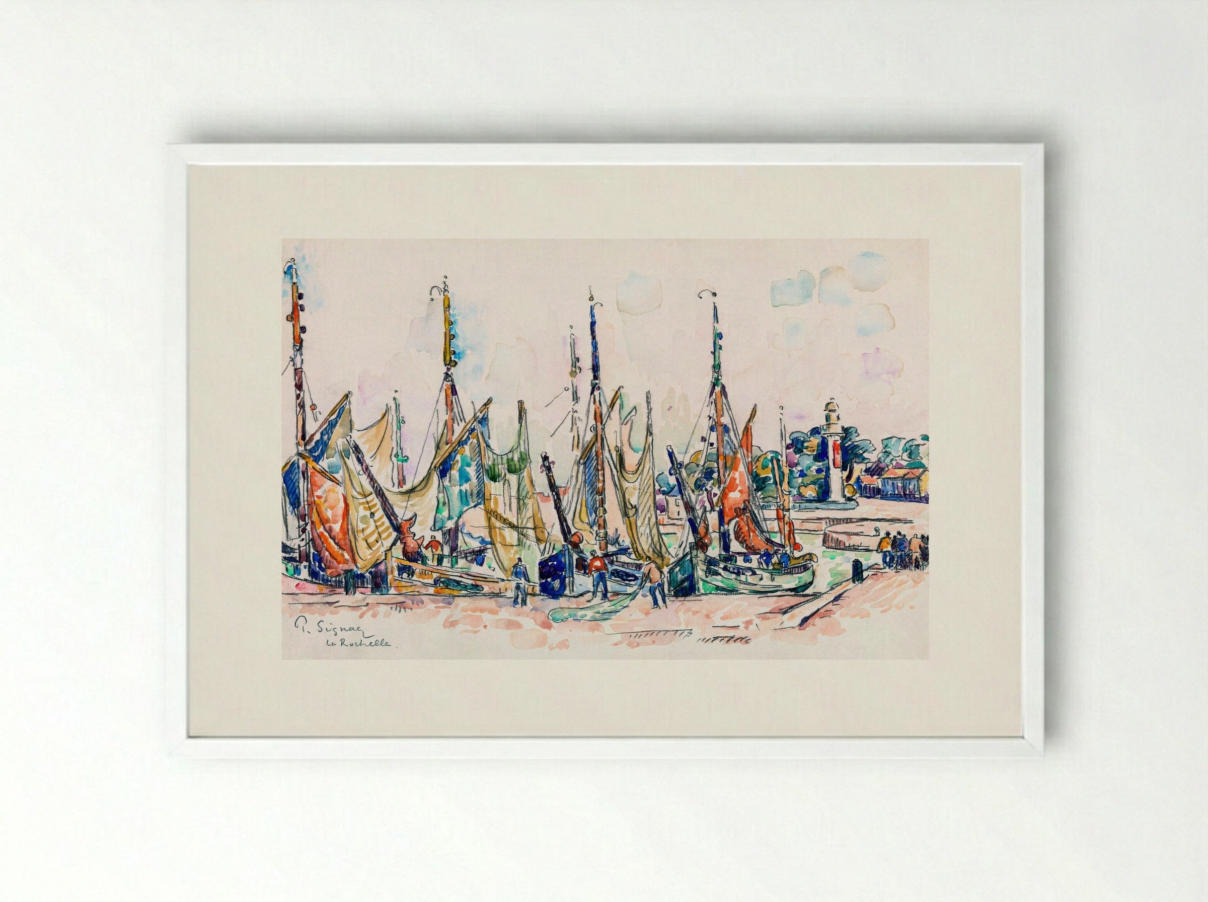 La Rochelle - Paul Signac - Framed Print White