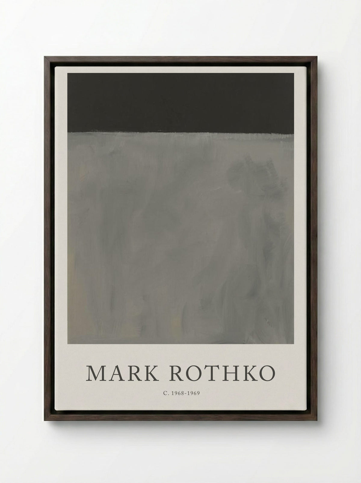 Untitled (Grey and Black) - Mark Rothko - Framed Canvas Dark Wood