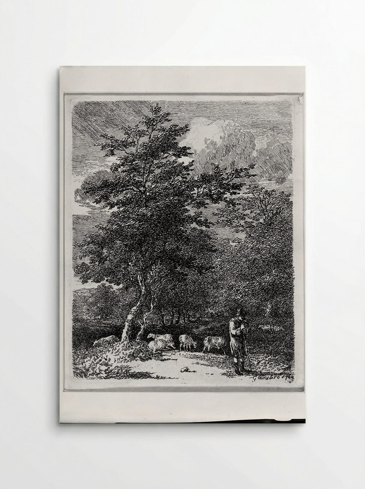 Landscape with Shepherd Watching his Sheep - Thomas Gainsborough - Poster