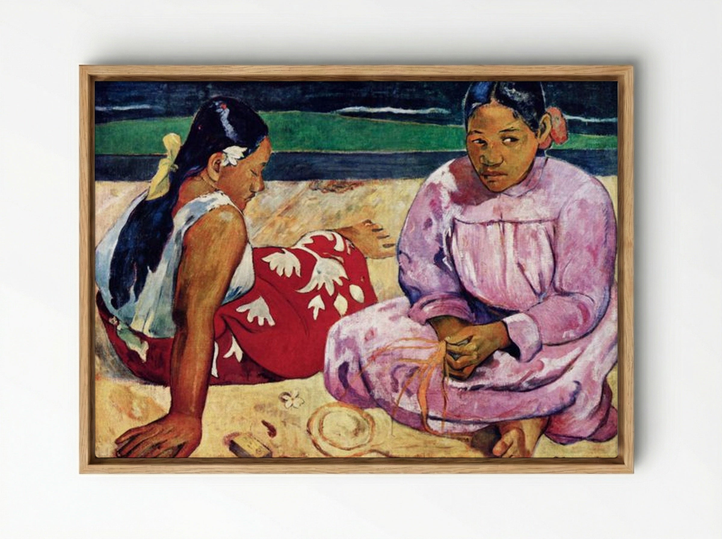 Tahitian Women on the Beach - Paul Gauguin - Framed Canvas Wood