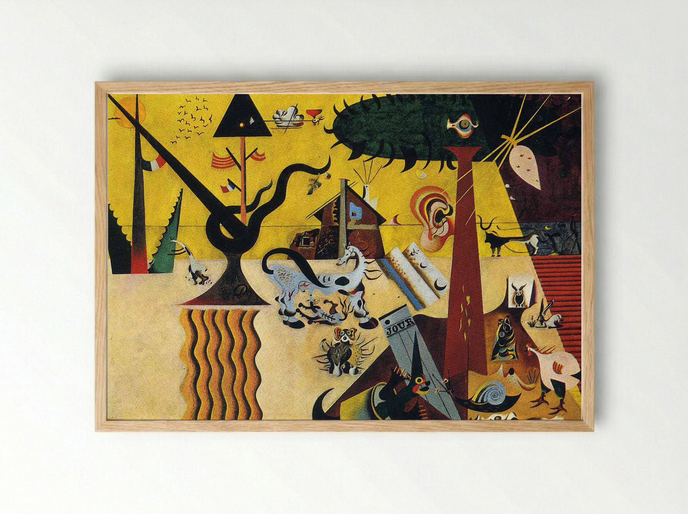 The Tilled Field - Joan Miró - Framed Print Wood