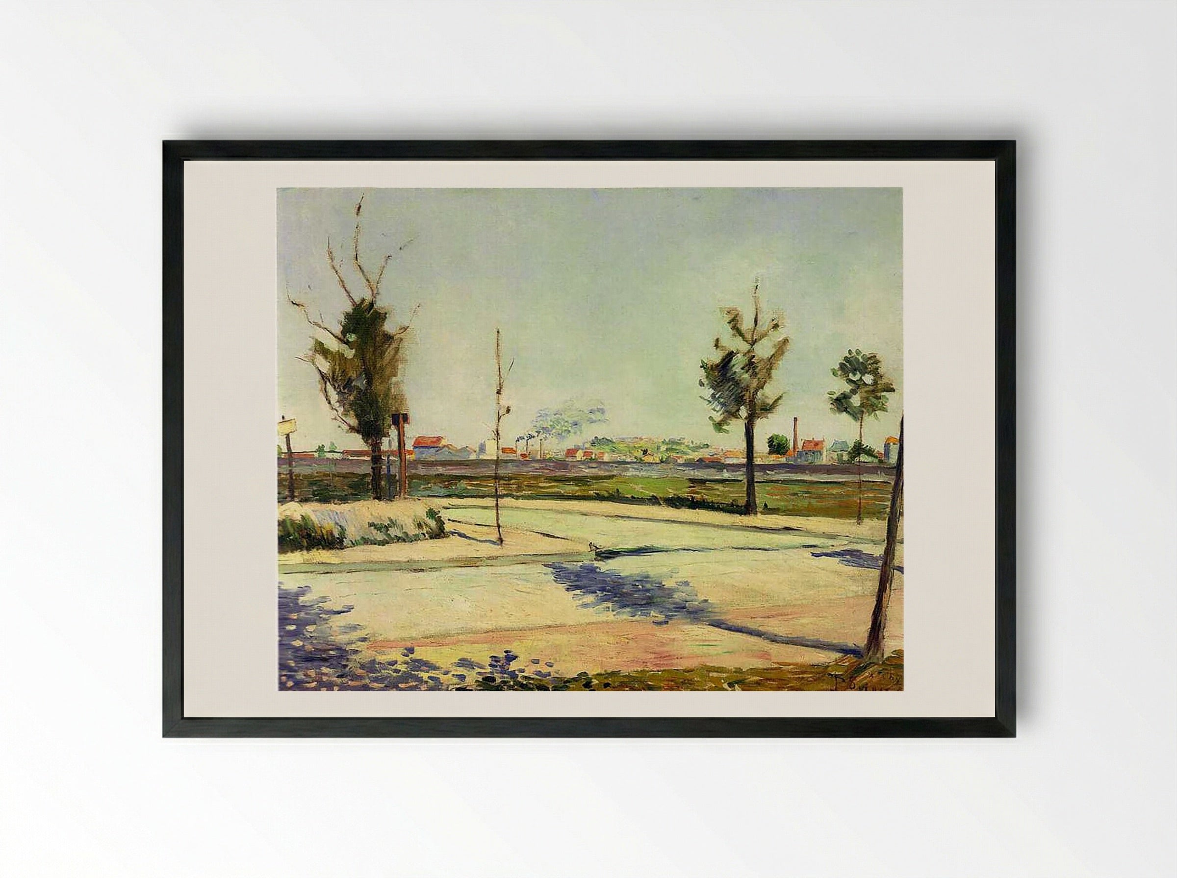 The Road to Gennevilliers - Paul Signac - Framed Print Black