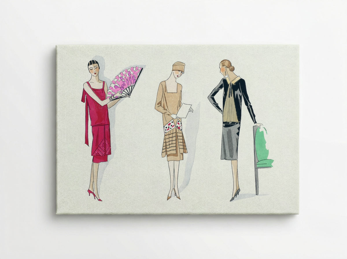 Three Dresses, 1926 - Bernard et Armand - Canvas