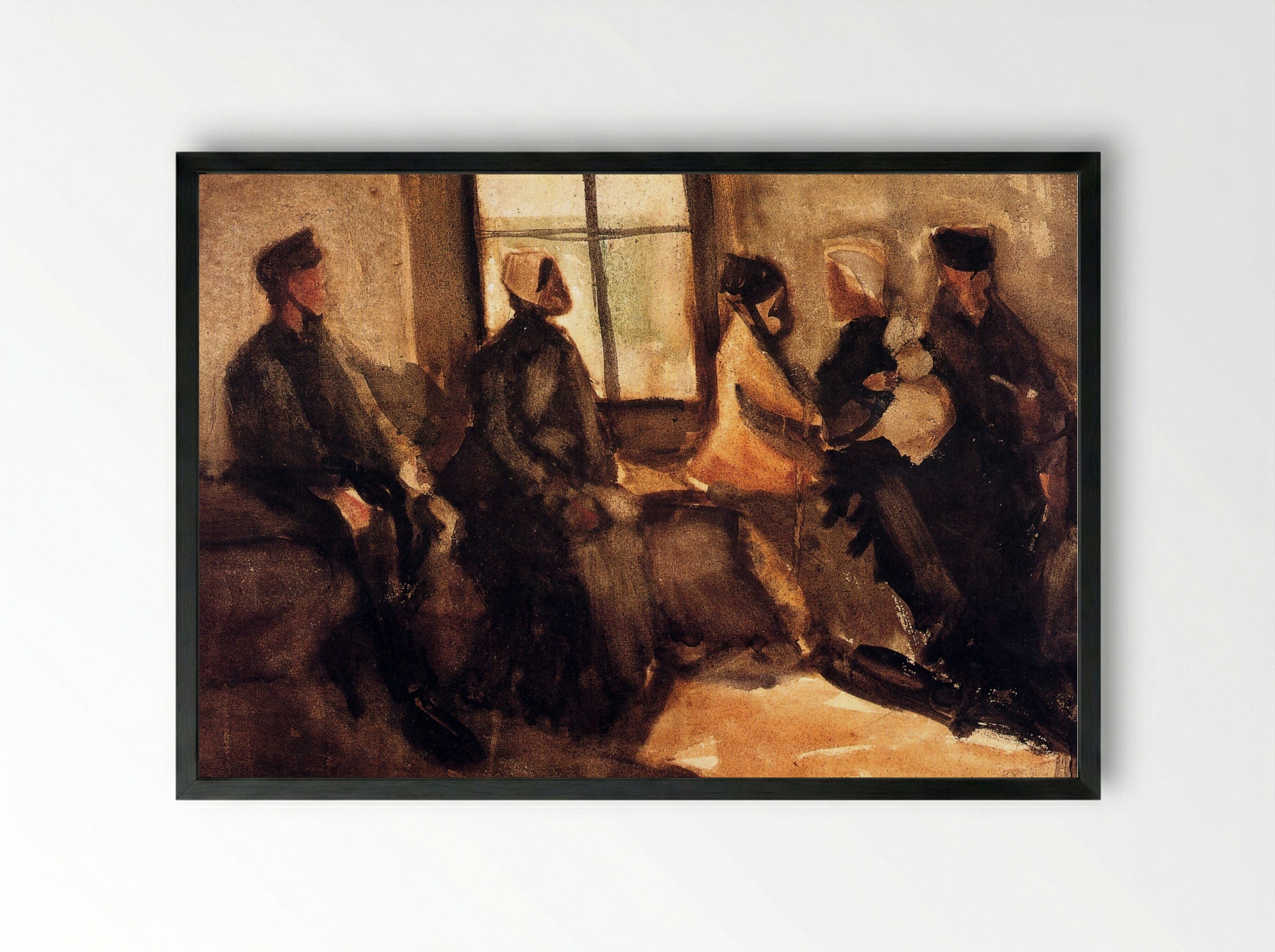The Waiting Room (at Saint-Paul Hospital) - Vincent van Gogh - Framed Print Black