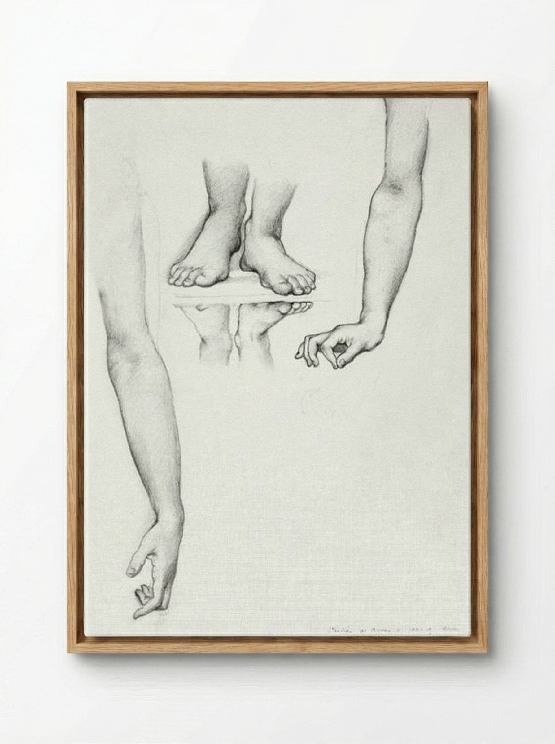 Study for 'The Mirror of Venus' (Arms and Feet) - Edward Burne-Jones - Framed Canvas Wood