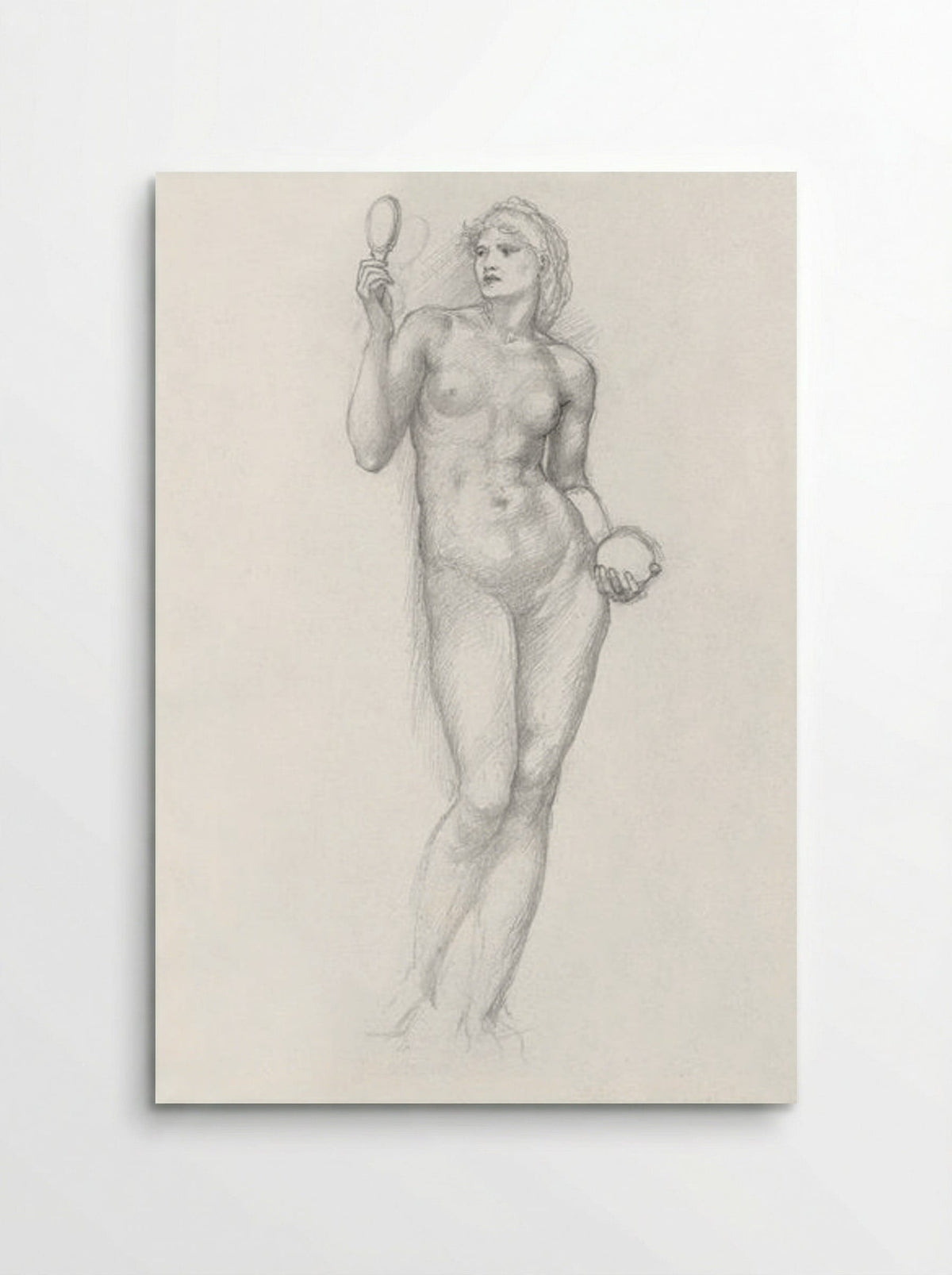 Nude Female Figure with Mirror - Edward Burne-Jones - Poster