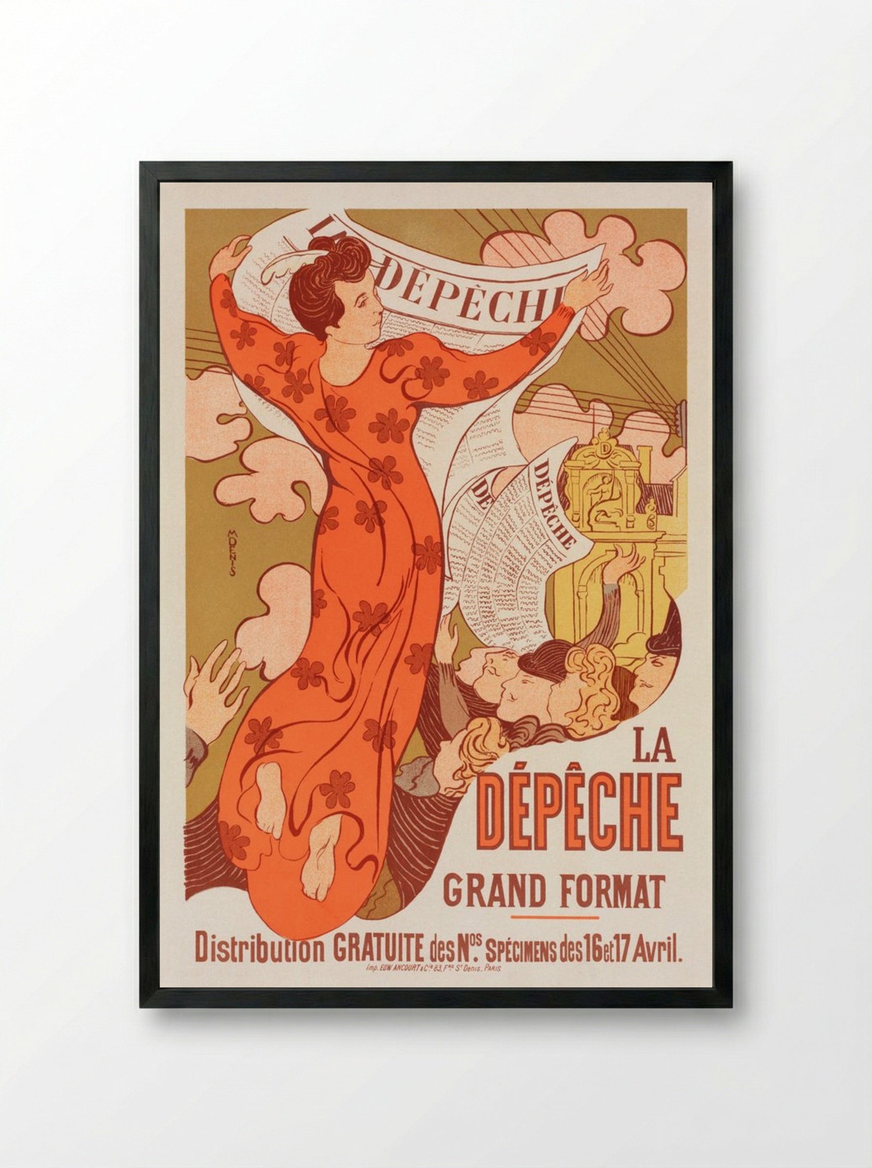 Poster for La Dépêche de Toulouse - Maurice Denis - Framed Print Black