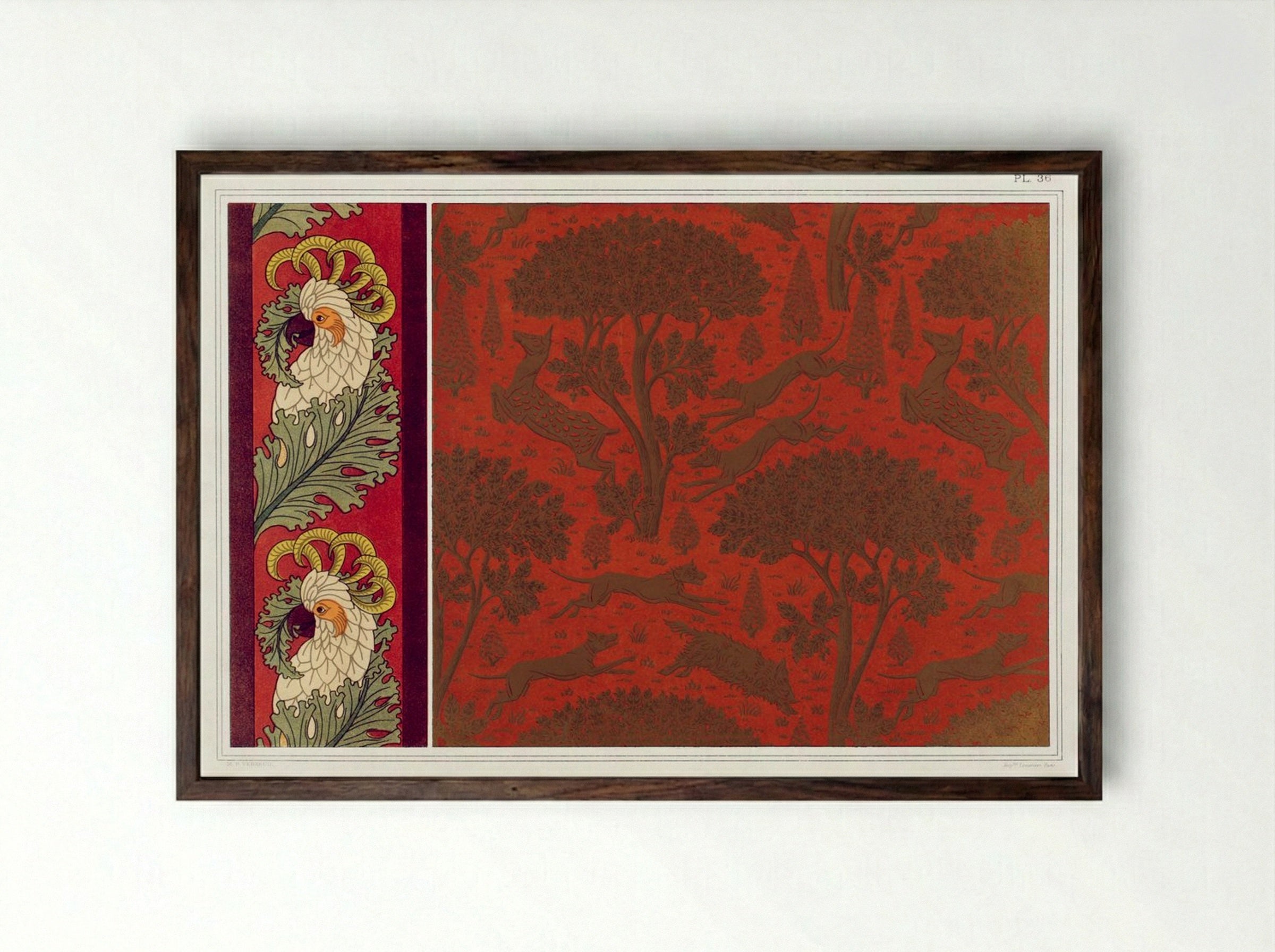 L'Animal dans la Décoration, Plate 36 - Maurice Pillard Verneuil - Framed Print Dark Wood