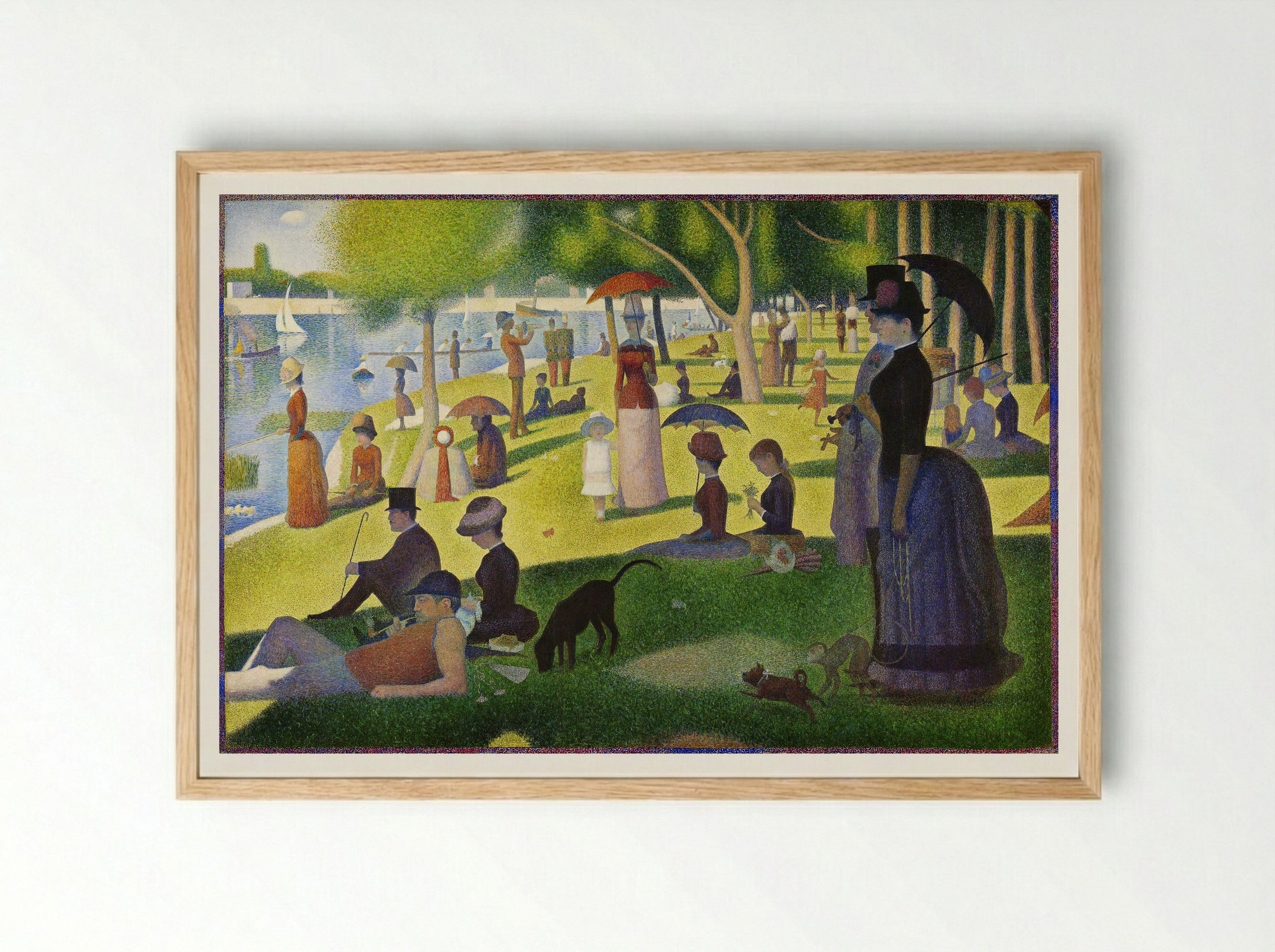 A Sunday on La Grande Jatte - Georges Seurat - Framed Print Wood