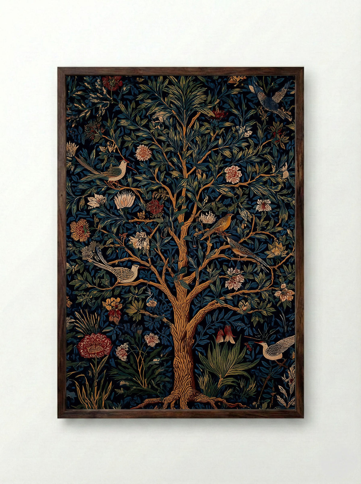 Songbirds in the Midnight Garden - William Morris - Fine Art Print