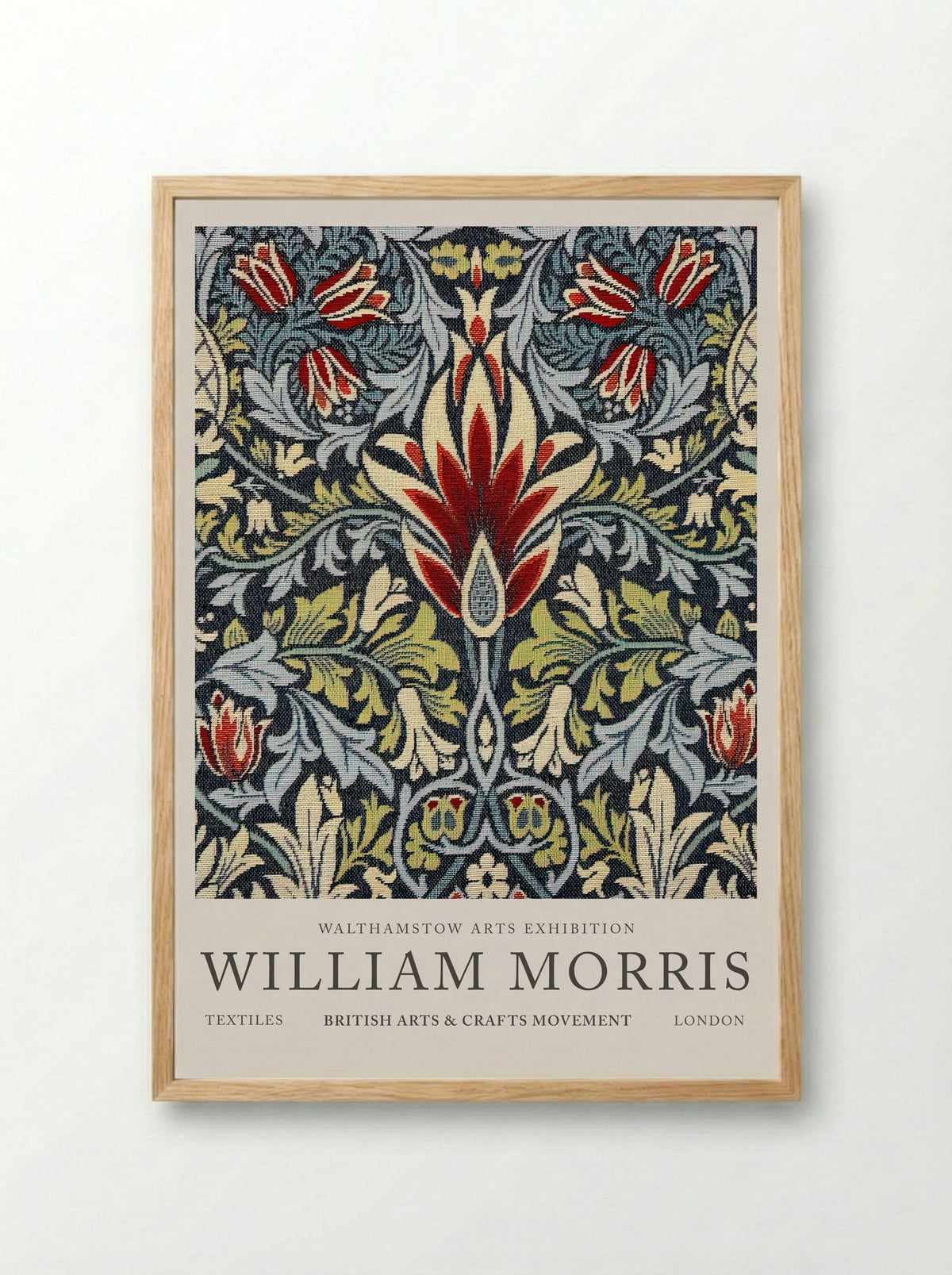 Snake Tapestry - William Morris Collection - Framed Print Wood