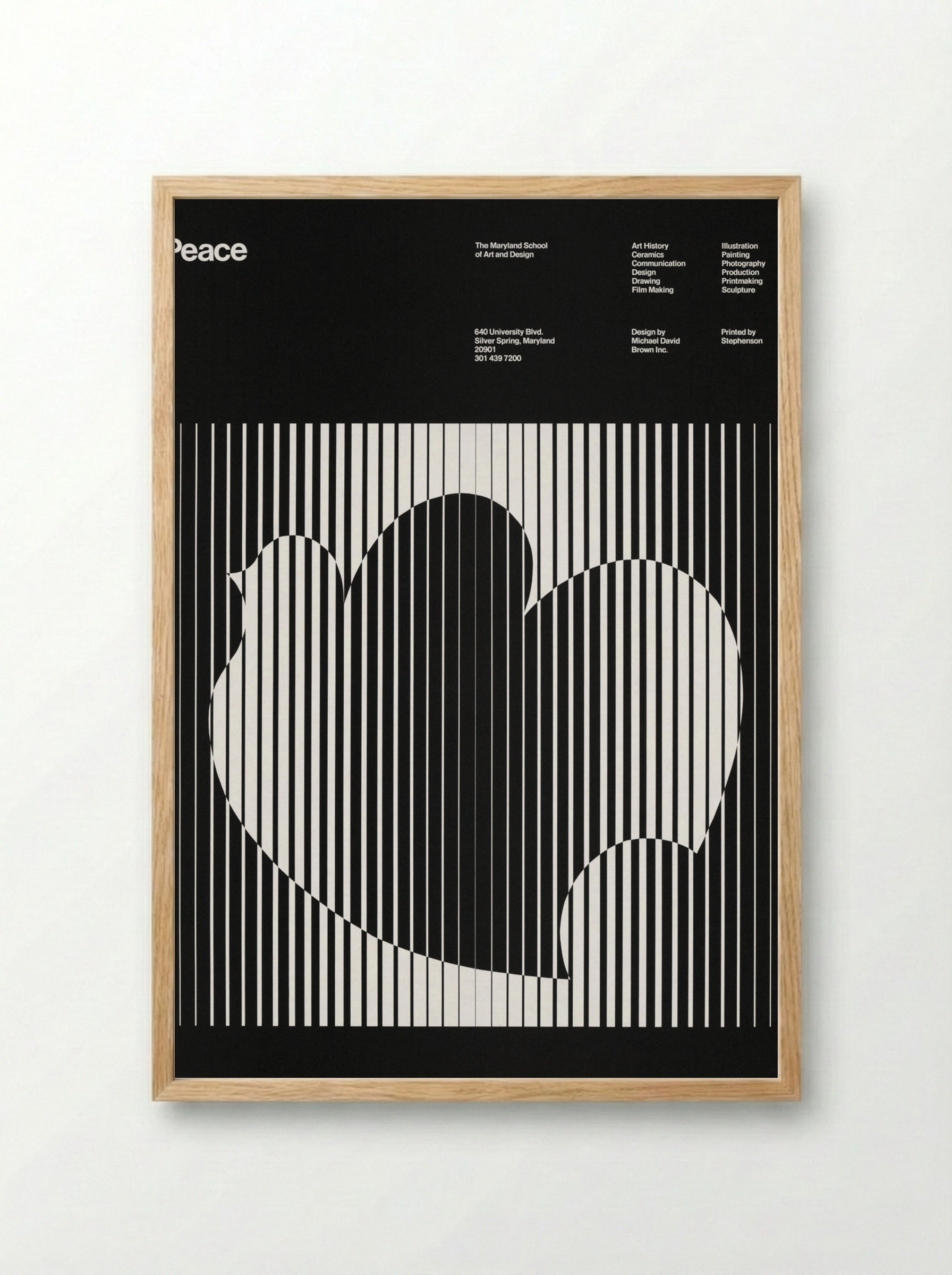 Peace (Maryland School of Art and Design Poster) - Michael David Brown - Framed Print Wood