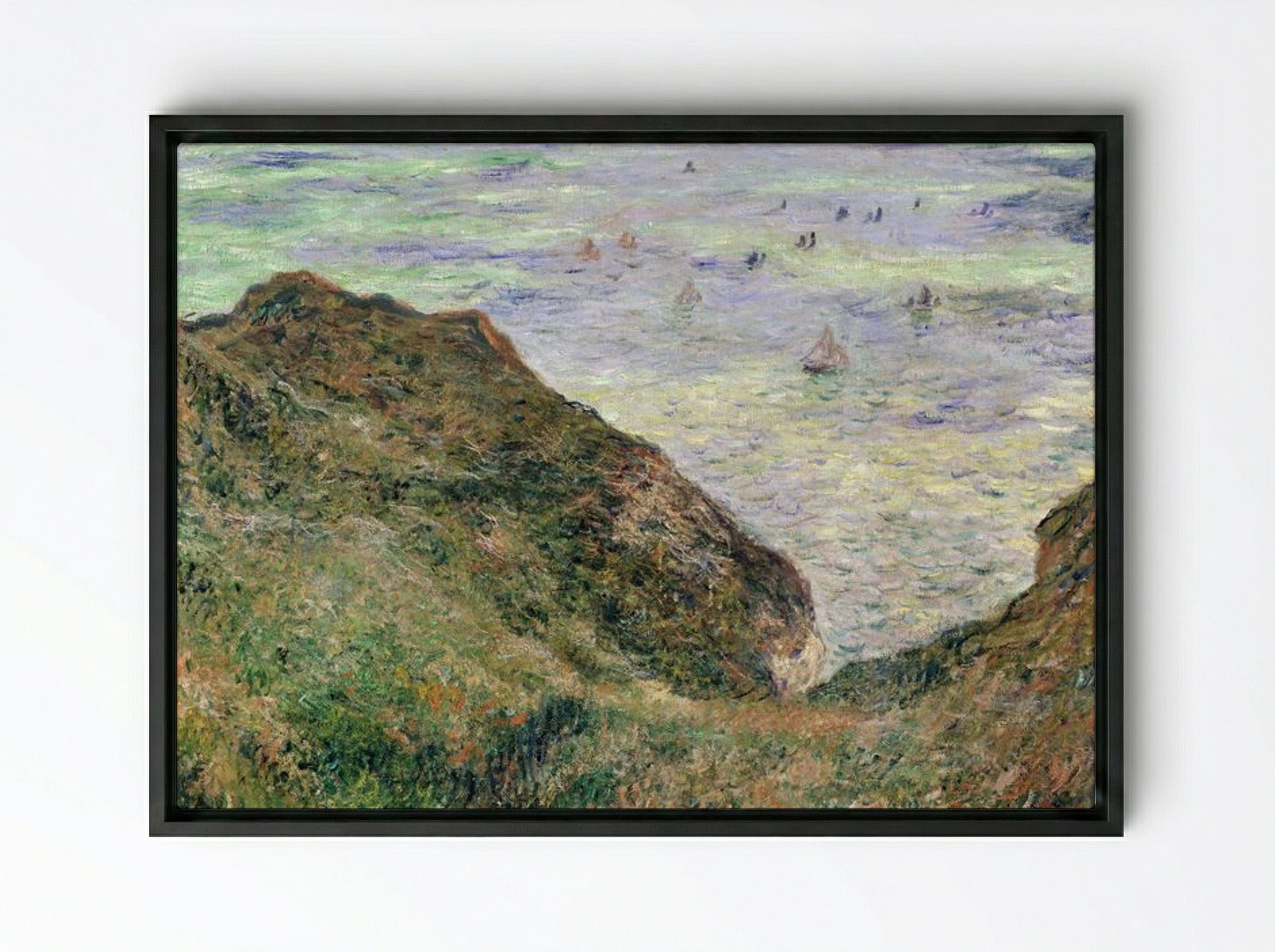 View Over the Sea - Claude Monet - Framed Canvas Black