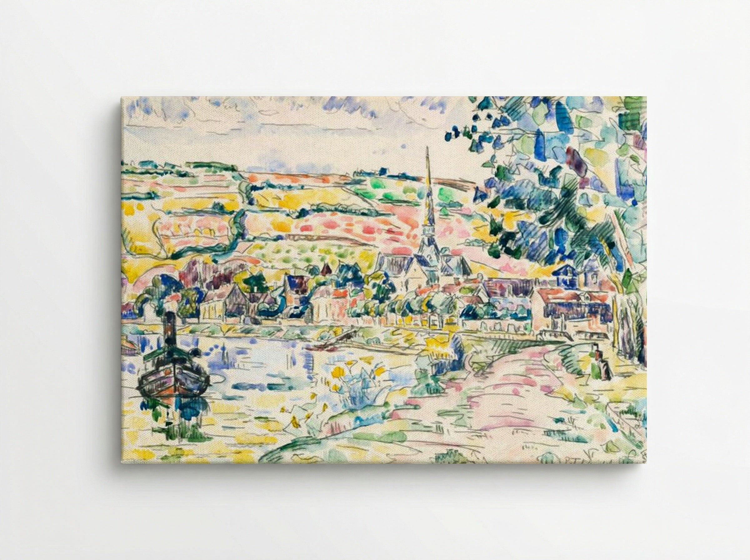 Petit Andely, The River Bank - Paul Signac - Canvas