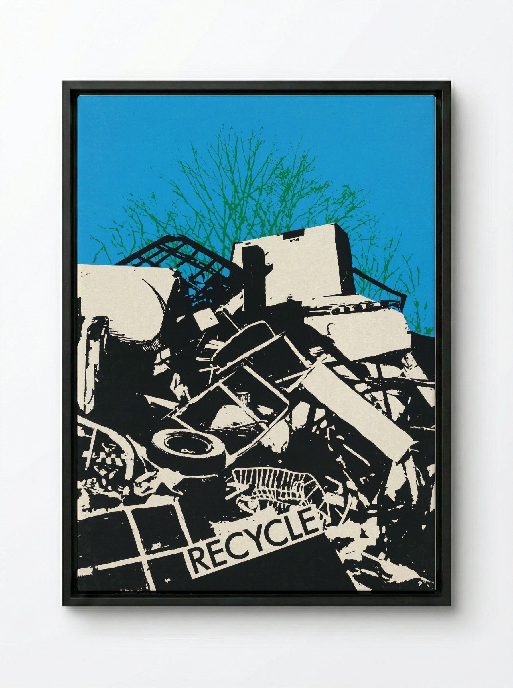 Recycle - Graphic Workshop - Framed Canvas Black