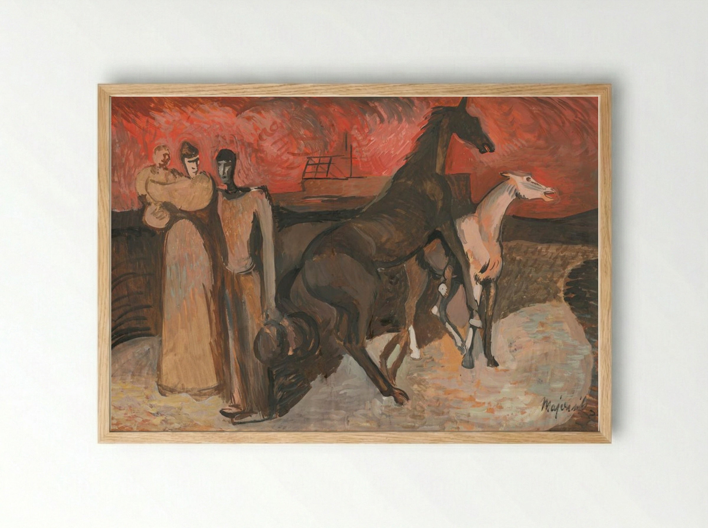 Fire - Refugees - Cyprián Majerník - Framed Print Wood