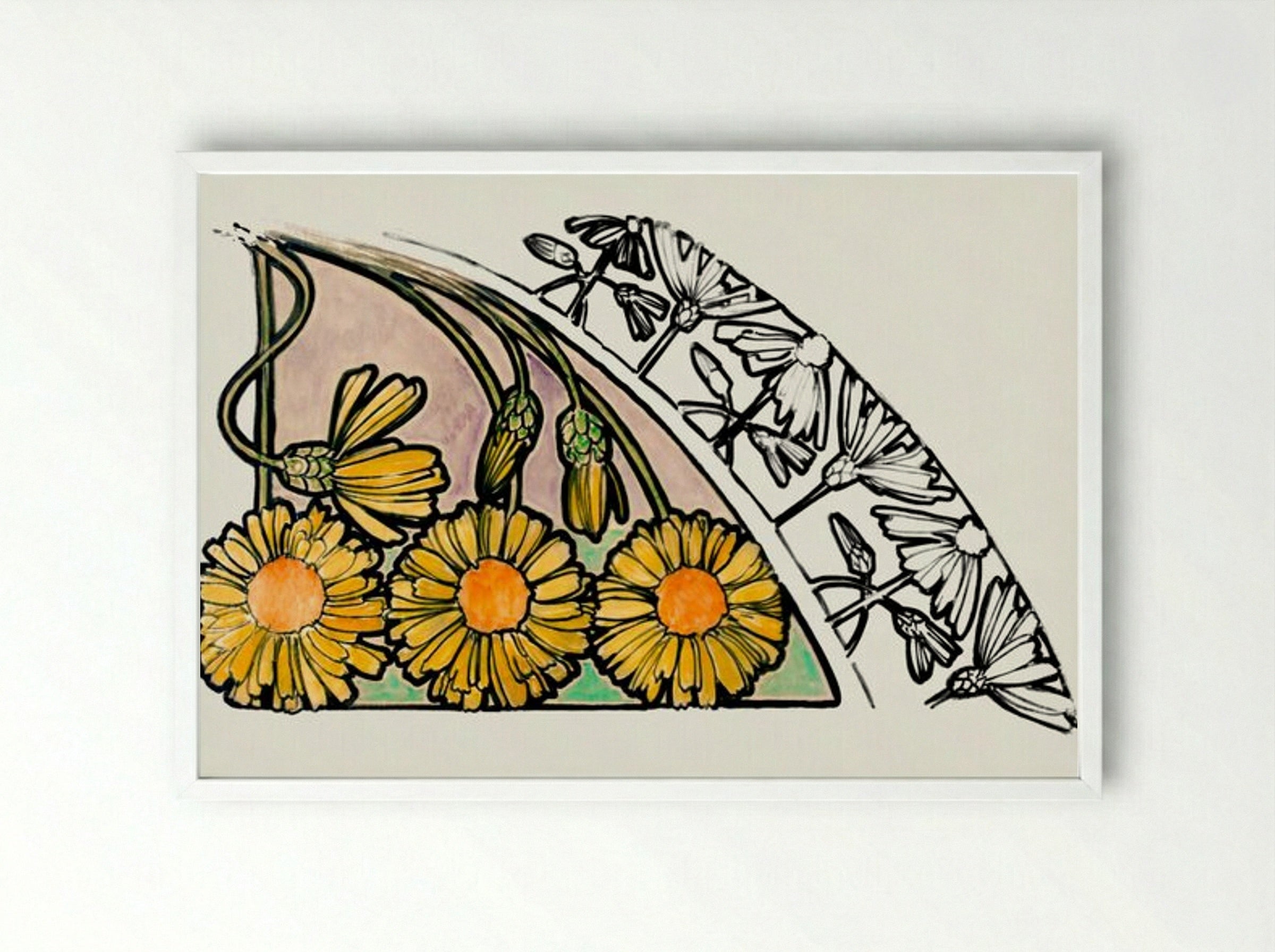 Floral Motif for Fouquet Boutique - Alphonse Mucha - Framed Print White