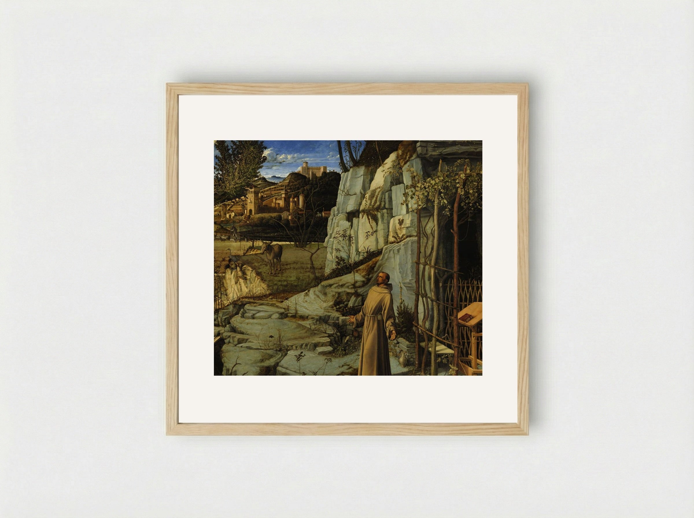 Saint Francis in the Desert - Giovanni Bellini - Framed Print Wood