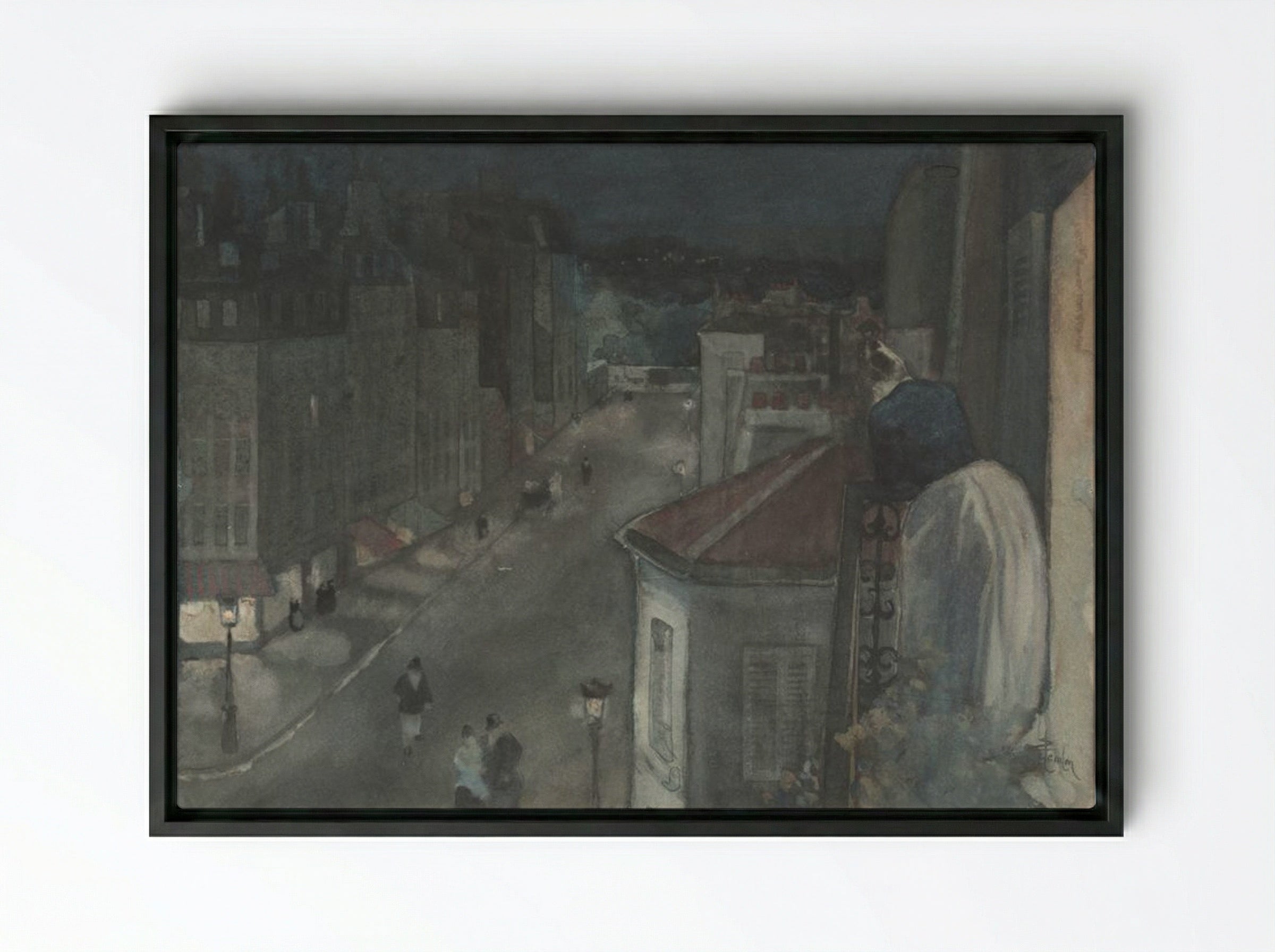 From the Sixth Floor - Théophile Alexandre Steinlen - Framed Canvas Black