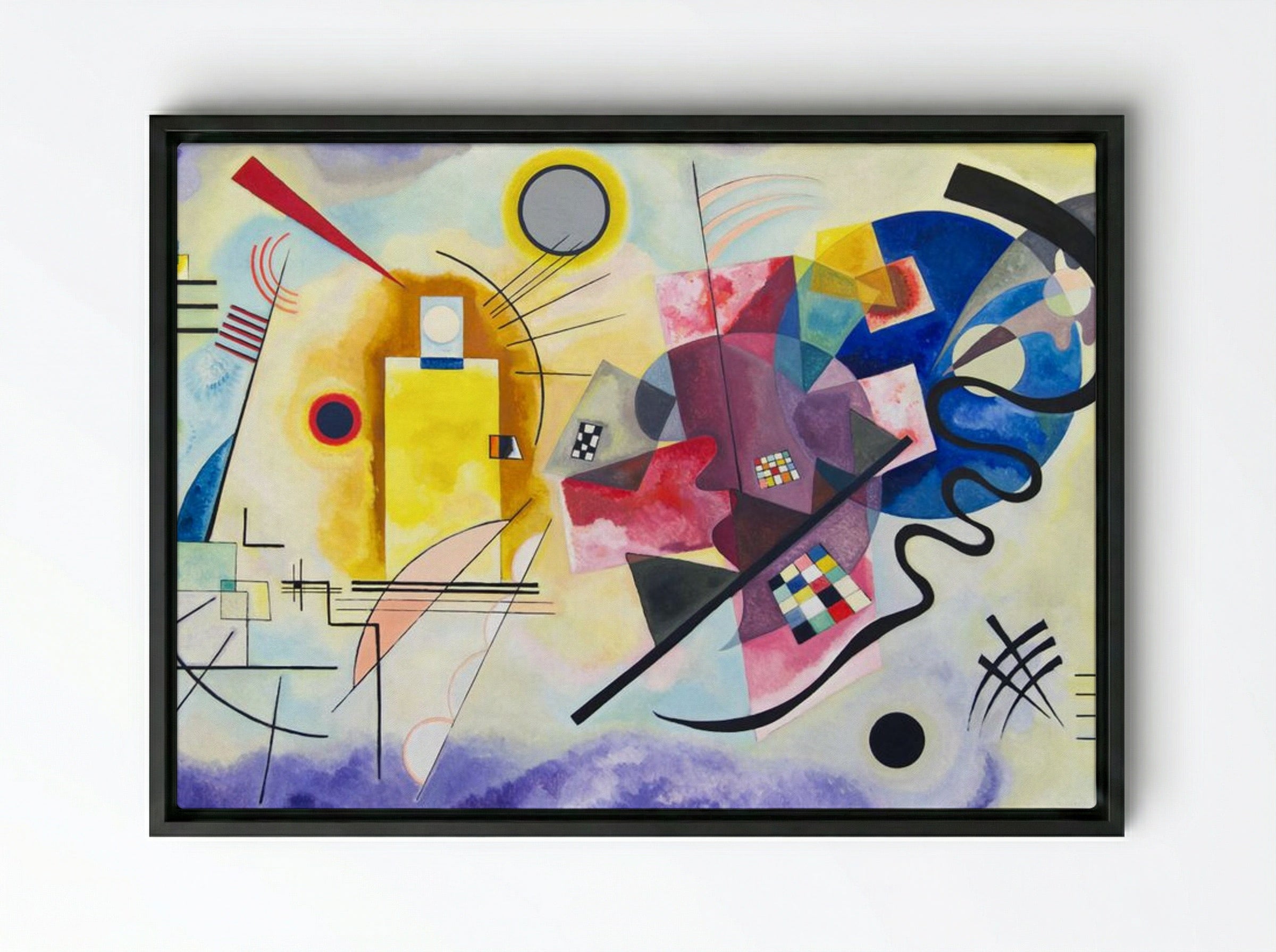 Yellow-Red-Blue - Wassily Kandinsky - Framed Canvas Black