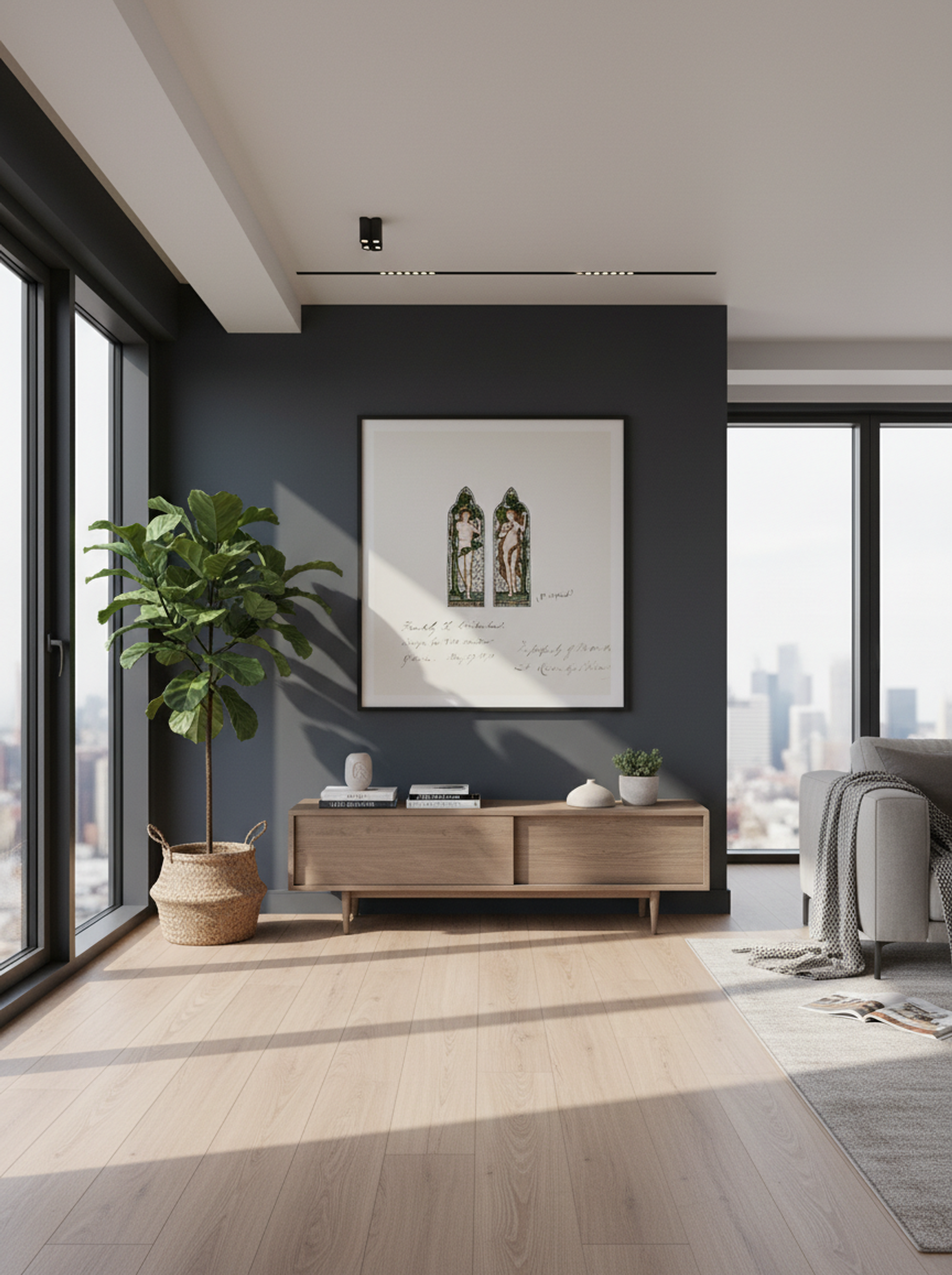 Design for Stained Glass Window: Adam and Eve - Fine Art Print - Lifestyle