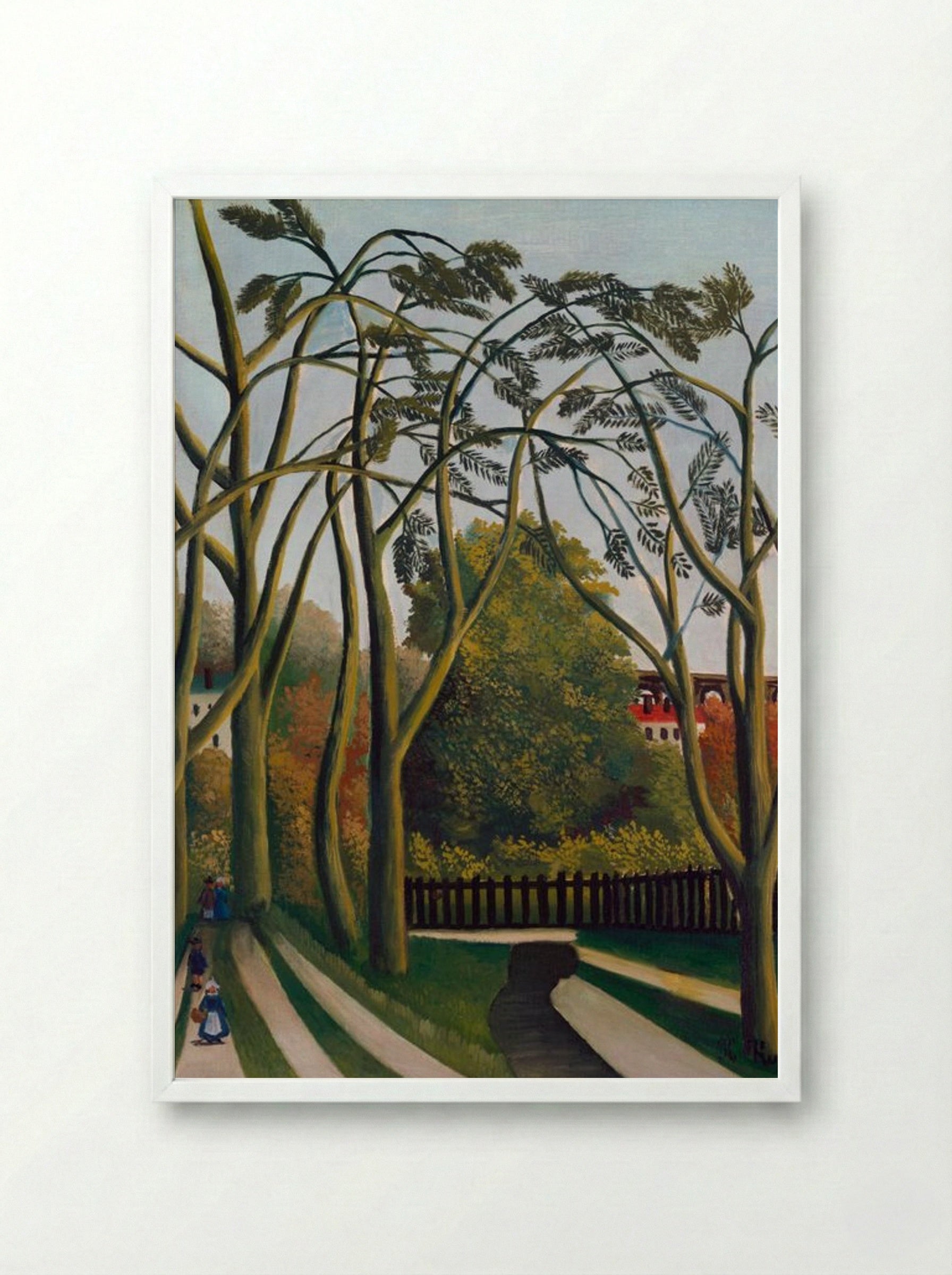 The Banks of the Bièvre near Bicêtre - Henri Rousseau - Framed Print White