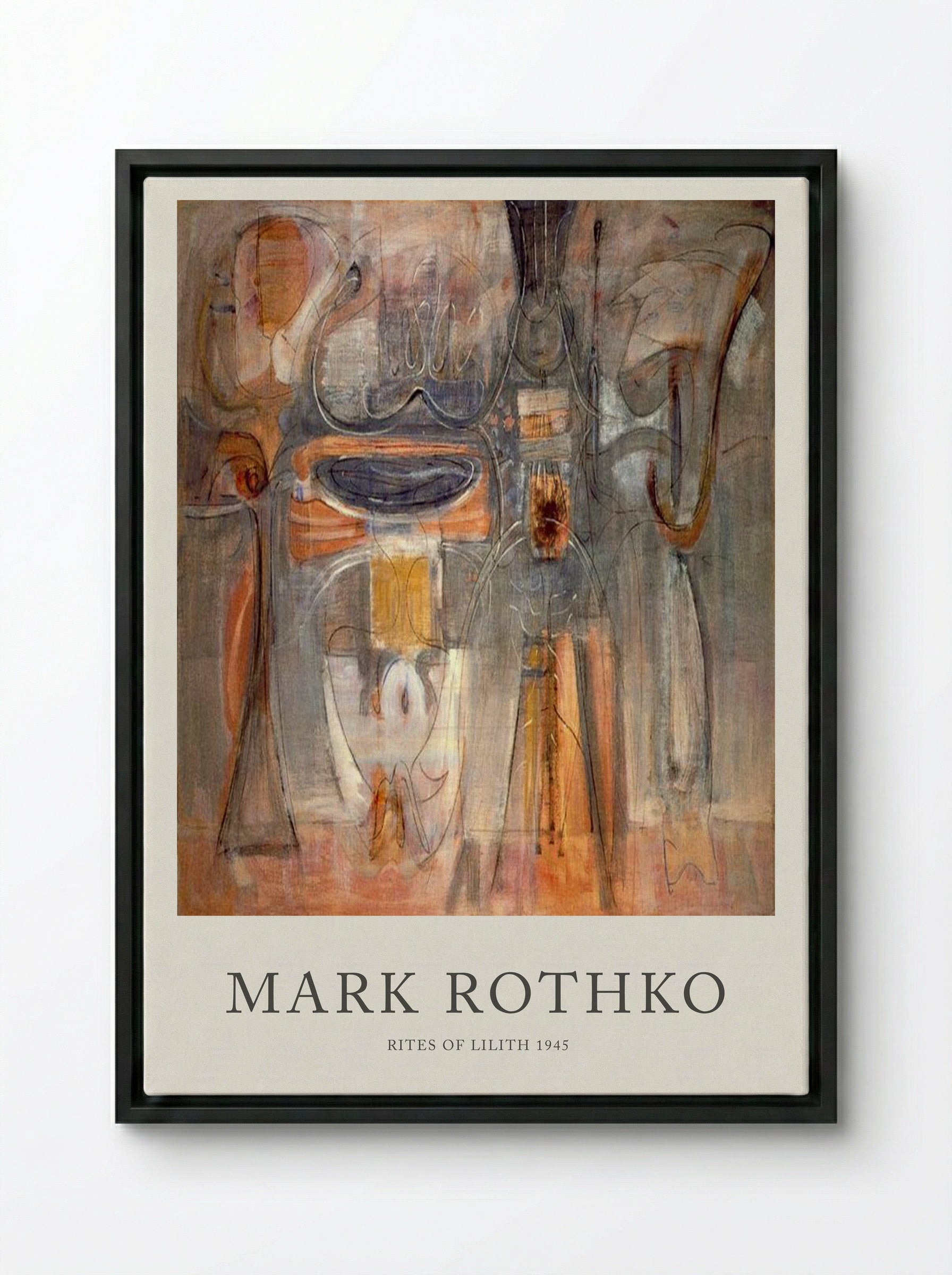 Rites of Lilith - Mark Rothko - Framed Canvas Black