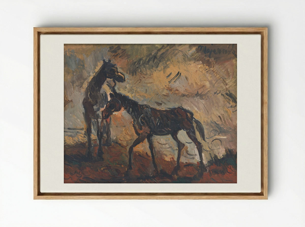 Runaway Horses - Cyprián Majerník - Framed Canvas Wood